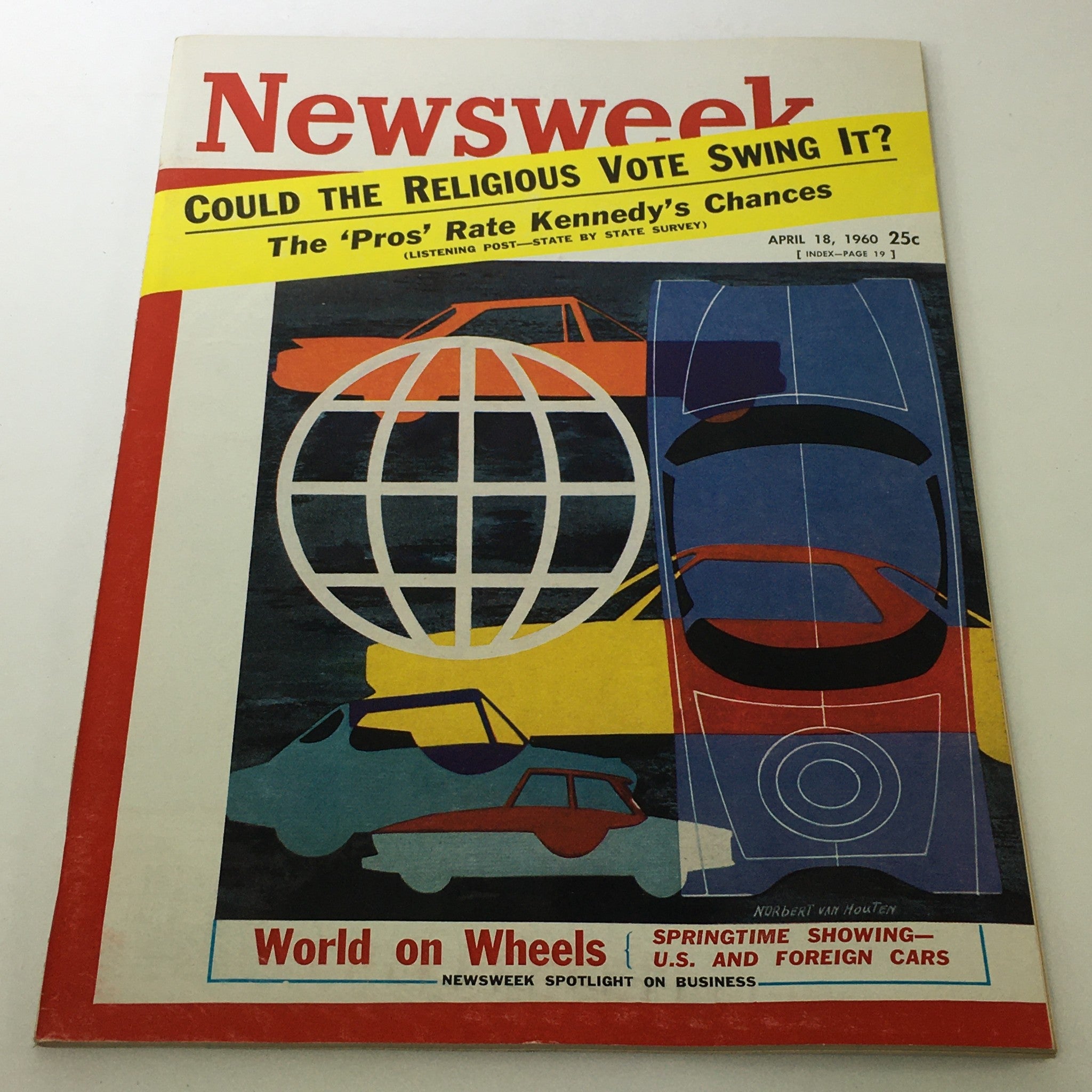 VTG Newsweek Magazine April 18 1960 - Norbert Van Houten No Label