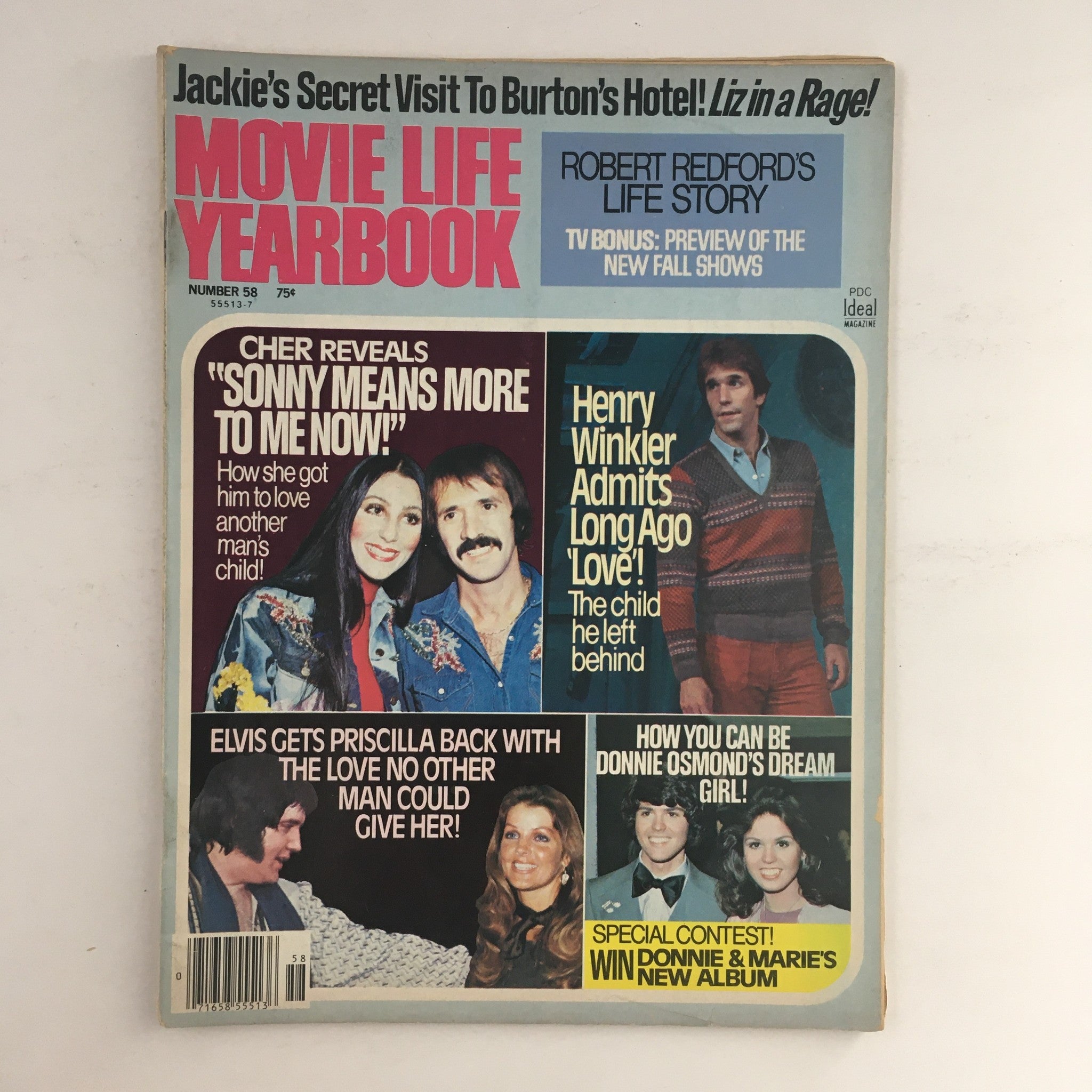 Movie Life Yearbook Magazine #58 Cher & Sonny, Henry Winkler & Elvis, No Label