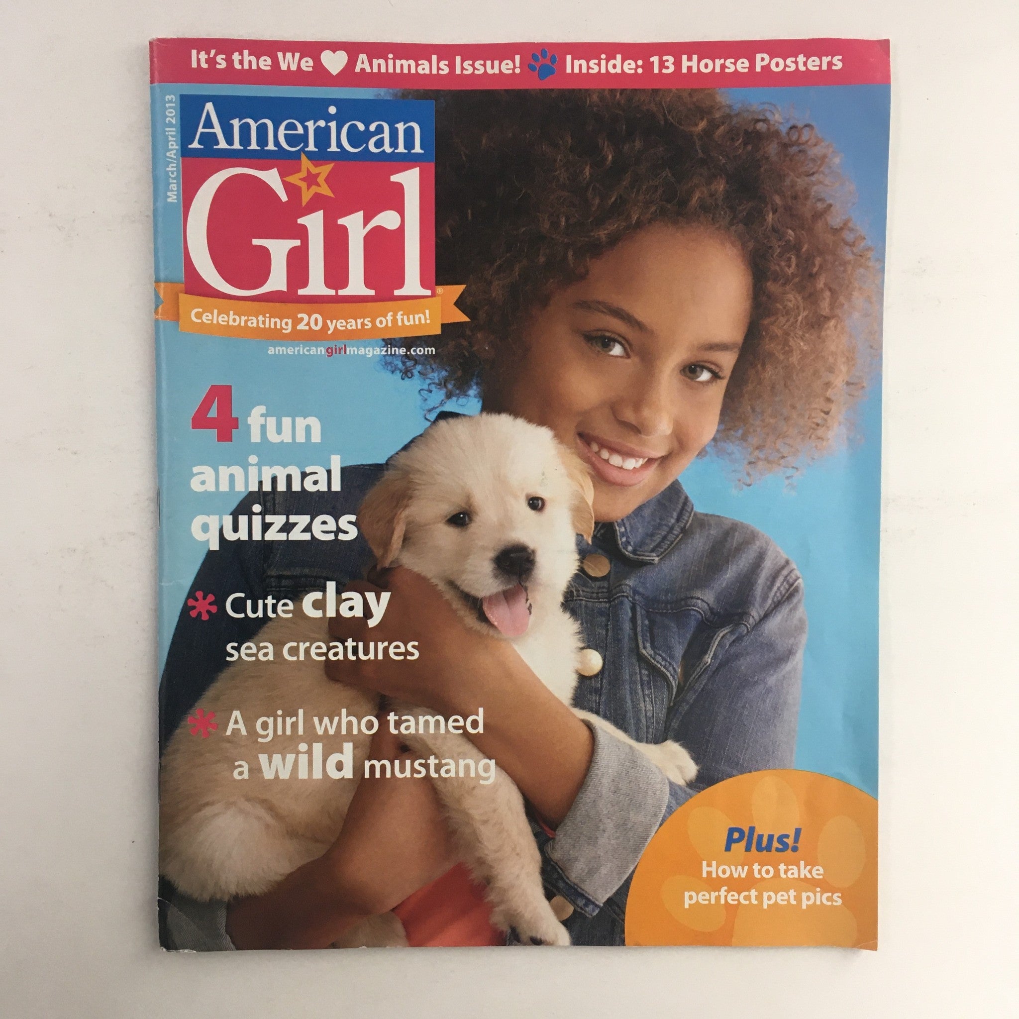 American Girl Magazine March 2013 Girl Who Tamed Wild Mustang W Poster No Label