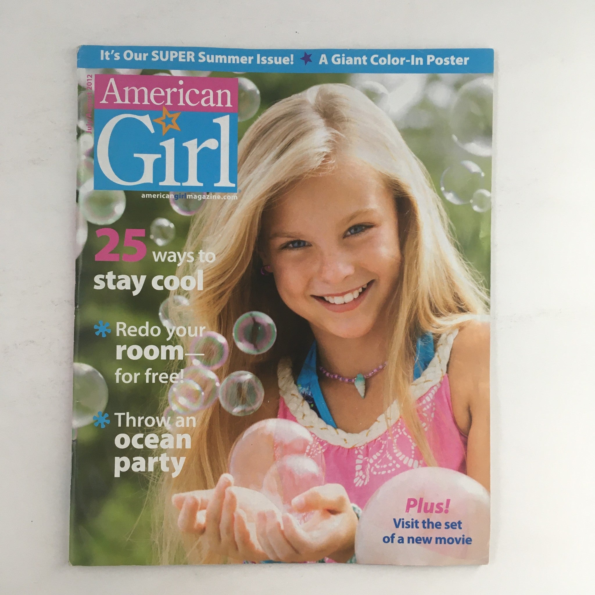 American Girl Magazine July 2012 Throw An Ocean Party, w Coloring Page