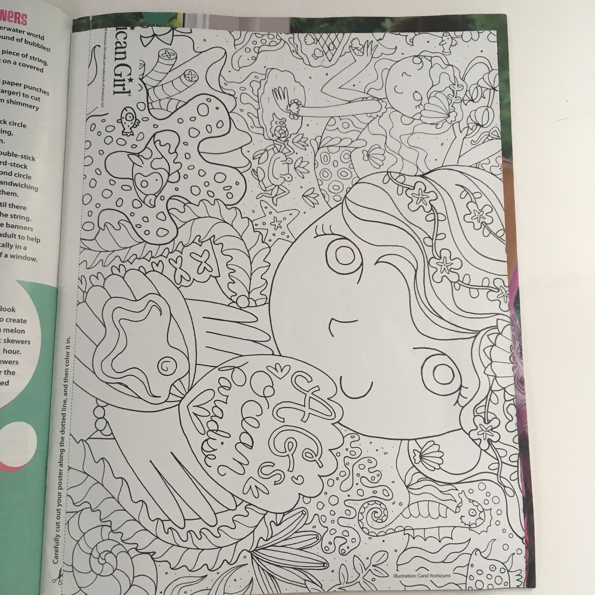 American Girl Magazine July 2012 Throw An Ocean Party, w Coloring Page