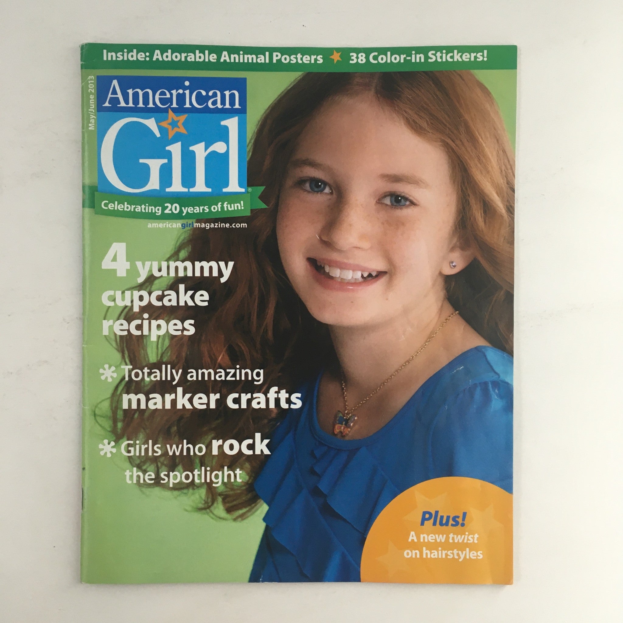 American Girl Magazine May 2013 4 Yummy Cupcake Recipes, w Poster & Sticker