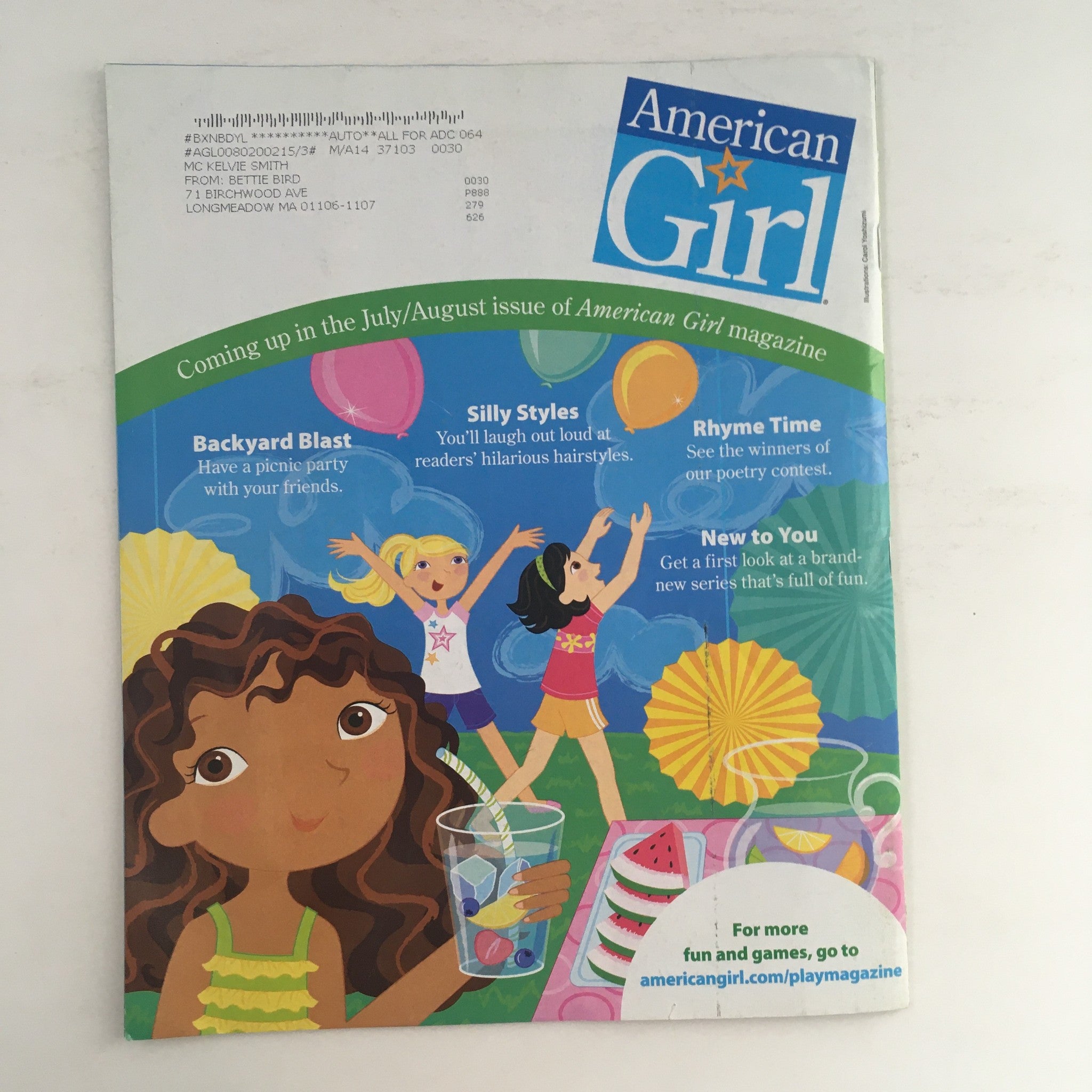 American Girl Magazine May 2013 4 Yummy Cupcake Recipes, w Poster & Sticker