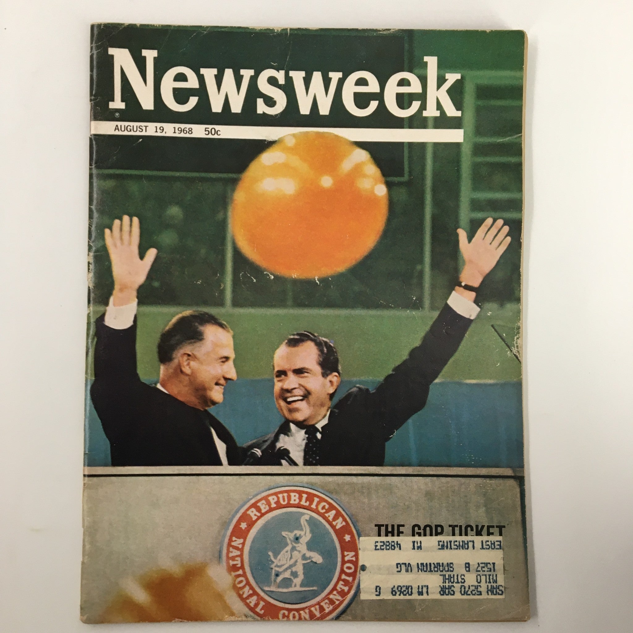 VTG Newsweek Magazine August 19 1968 Spiro Agnew and Richard Nixon