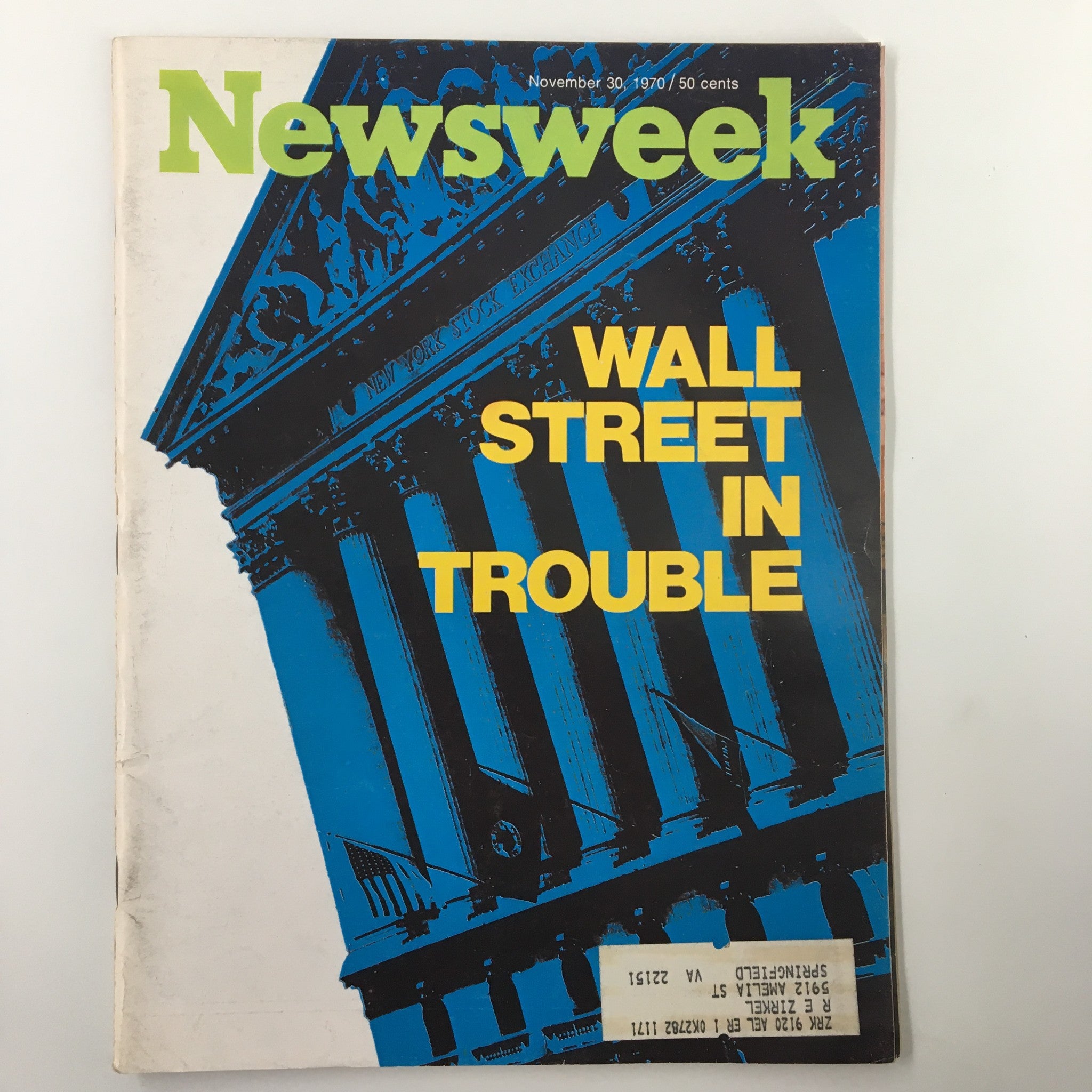 VTG Newsweek Magazine November 30 1970 Wall Street in Trouble