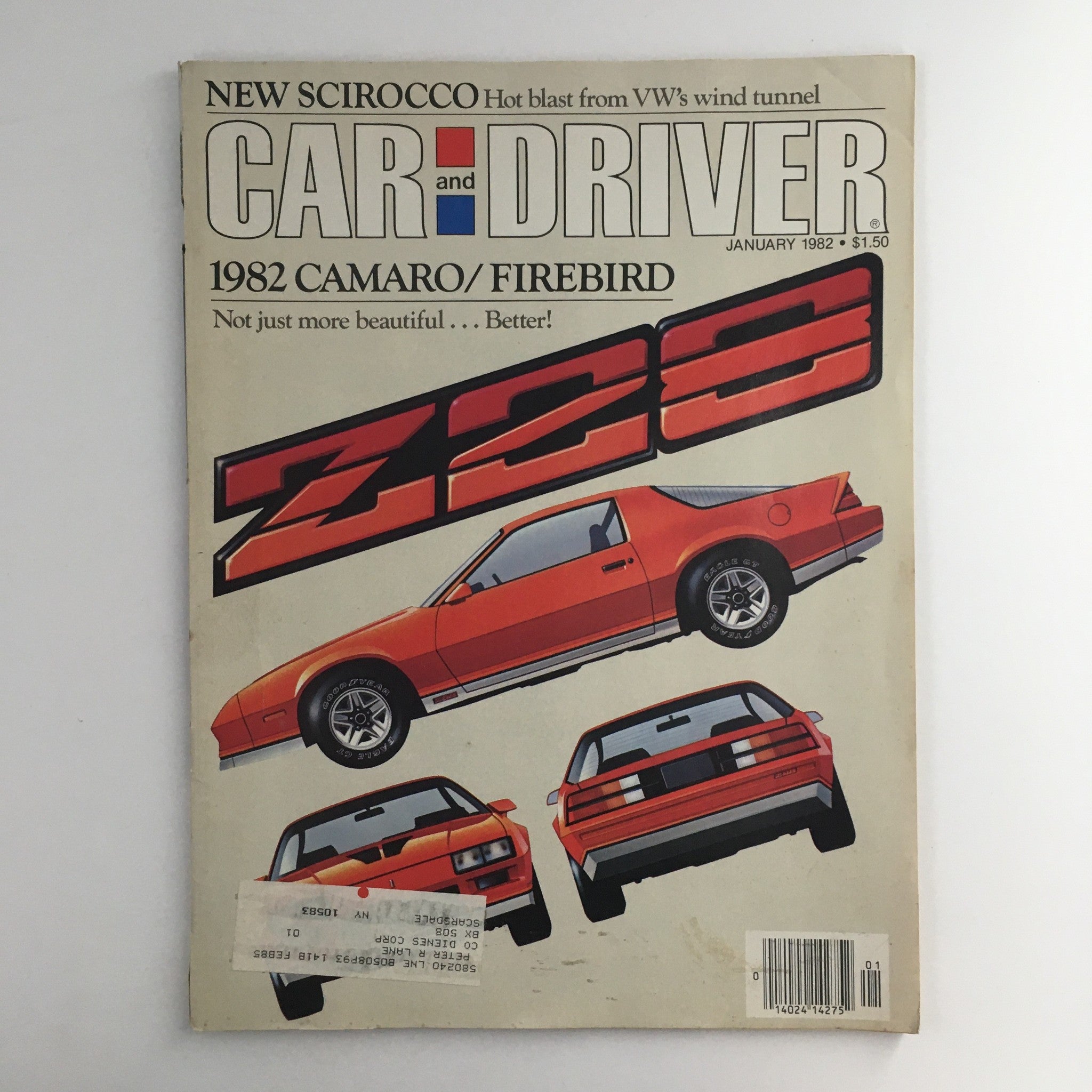 Car and Driver Magazine January 1982 Camaro & Firebird & Scirocco VW