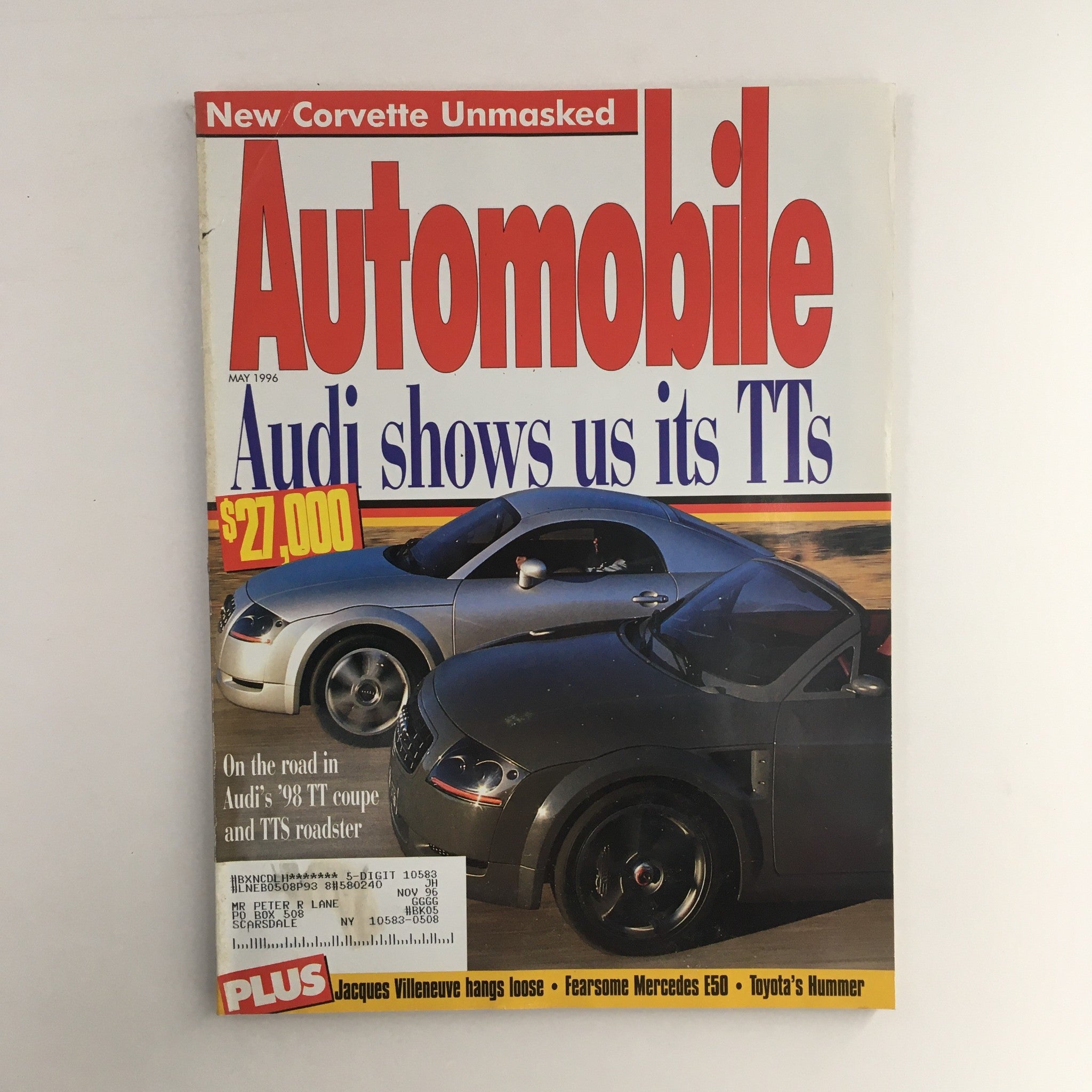 Automobile Magazine May 1996 Audi TT Coupe & TTS Roadster & Corvette Unmasked