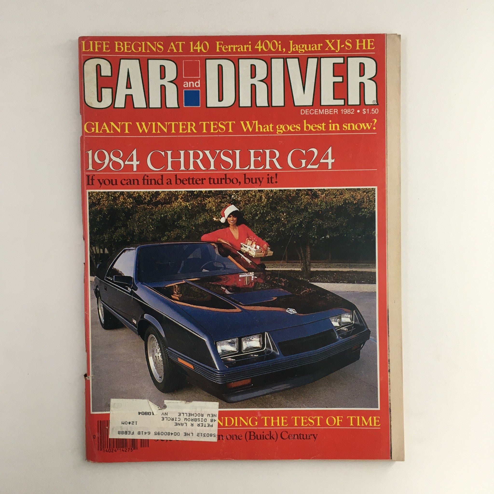 Car and Driver Magazine December 1982 Ferrari 400i, Jaguar XJ-S HE, Chrysler G24