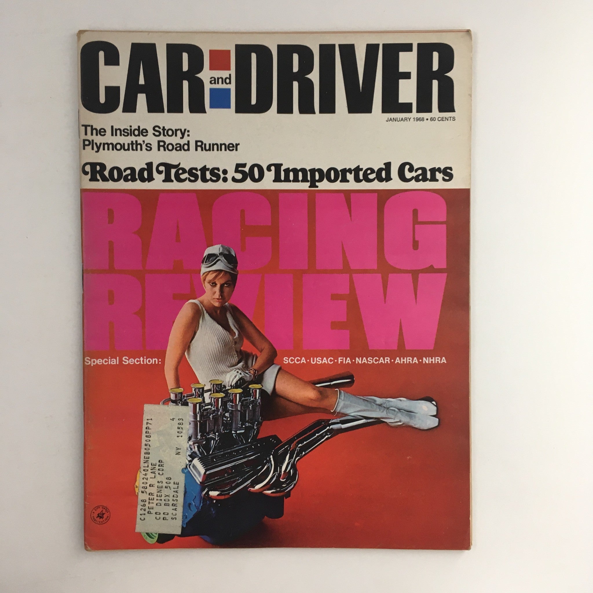 Car and Driver Magazine January 1968 Plymouth Road Runner & Imported Cars Tests