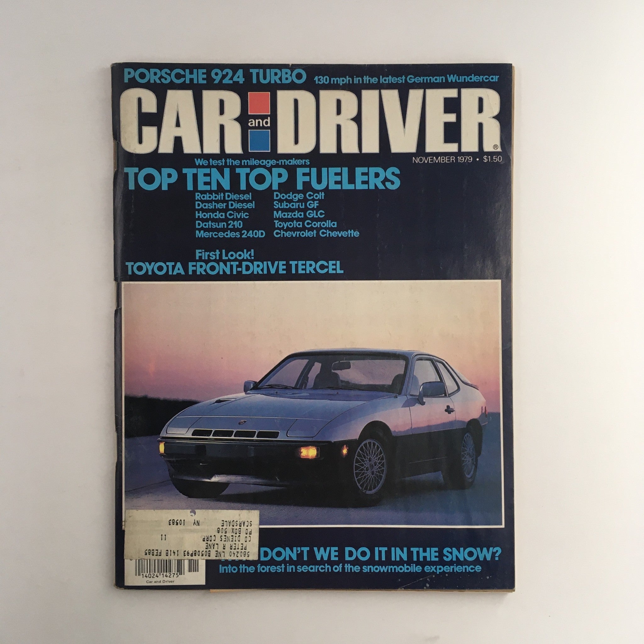 Car and Driver Magazine November 1979 Porsche 924 Turbo & Toyota F-Drive Tercel