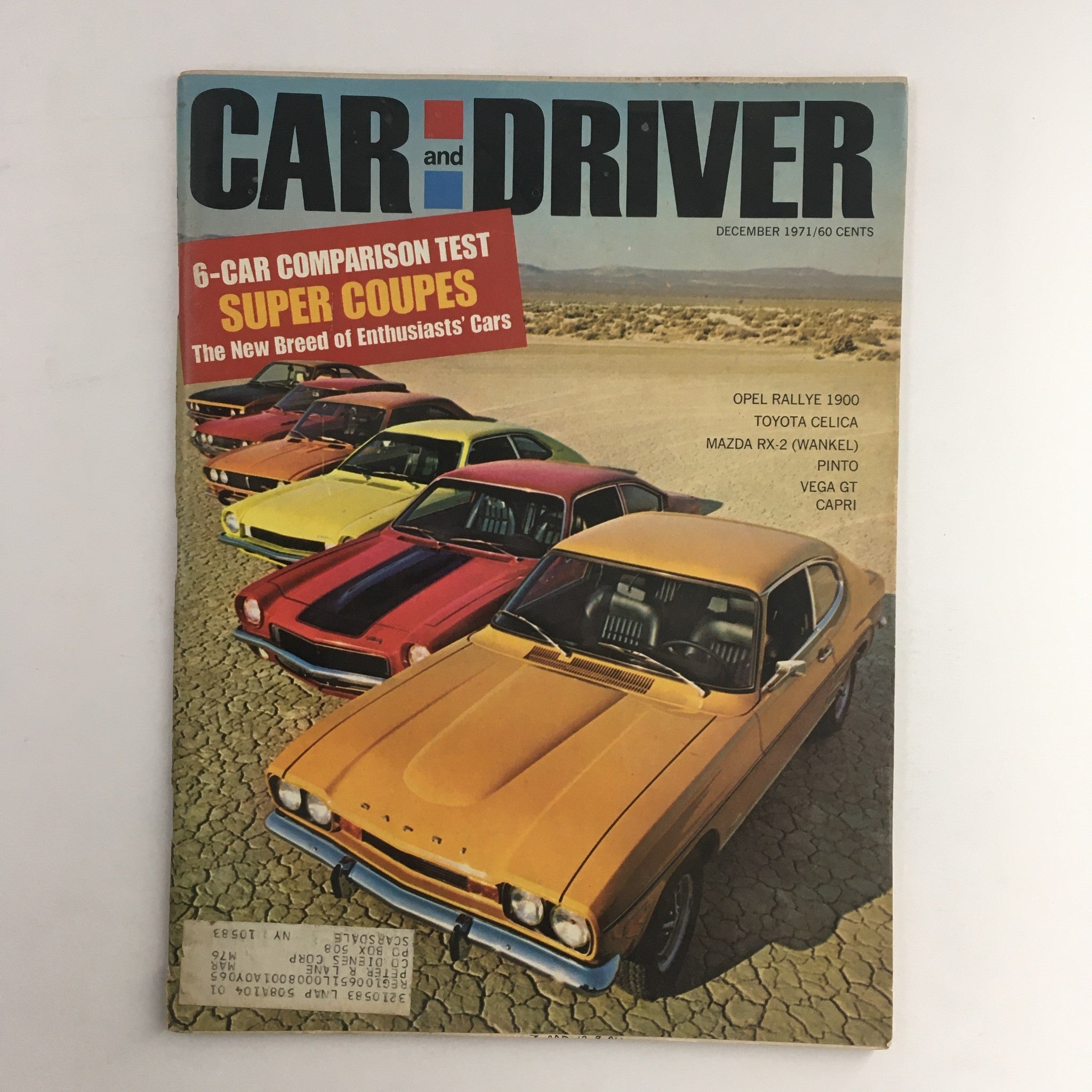 Car and Driver Magazine December 1971 Opel Rallye 1900, Toyota Celica, Mazda RX2