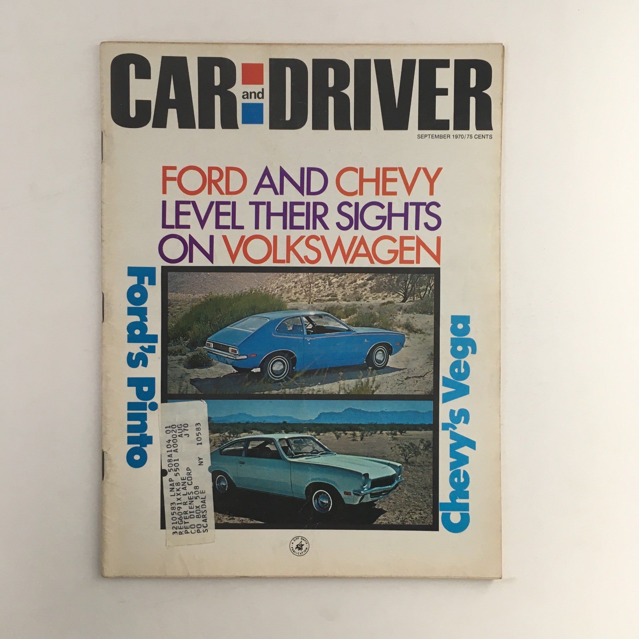 Car and Driver Magazine September 1970 Ford & Chevy Level On Volkswagen