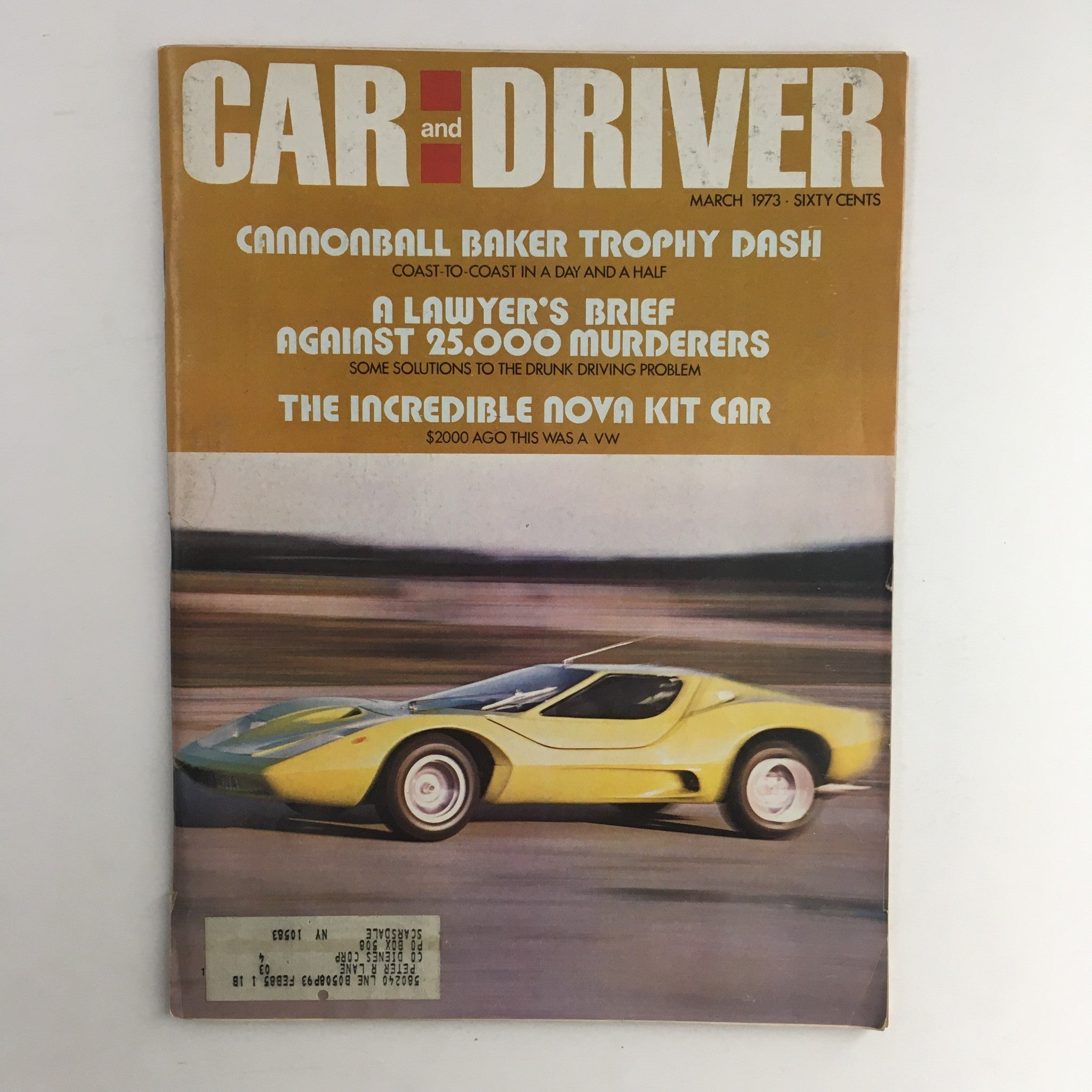 Car and Driver Magazine March 1973 The Incredible Nova Kit Car & Trophy Dash