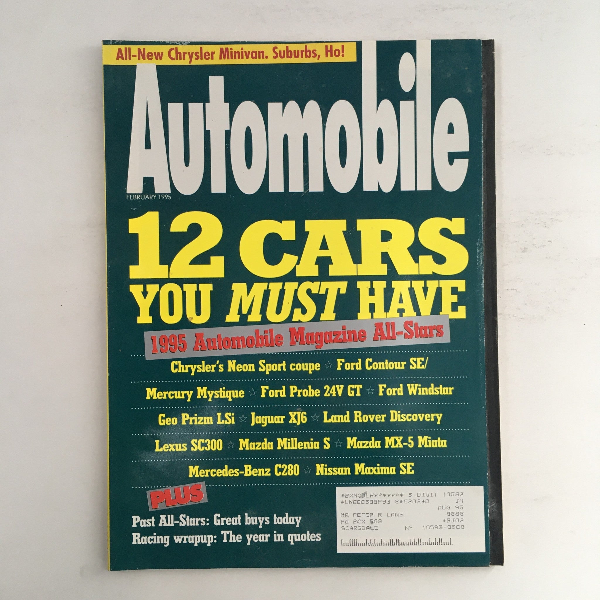 Automobile Magazine February 1995 Chrysler Neon Sport Coupe & Ford Contour SE VG