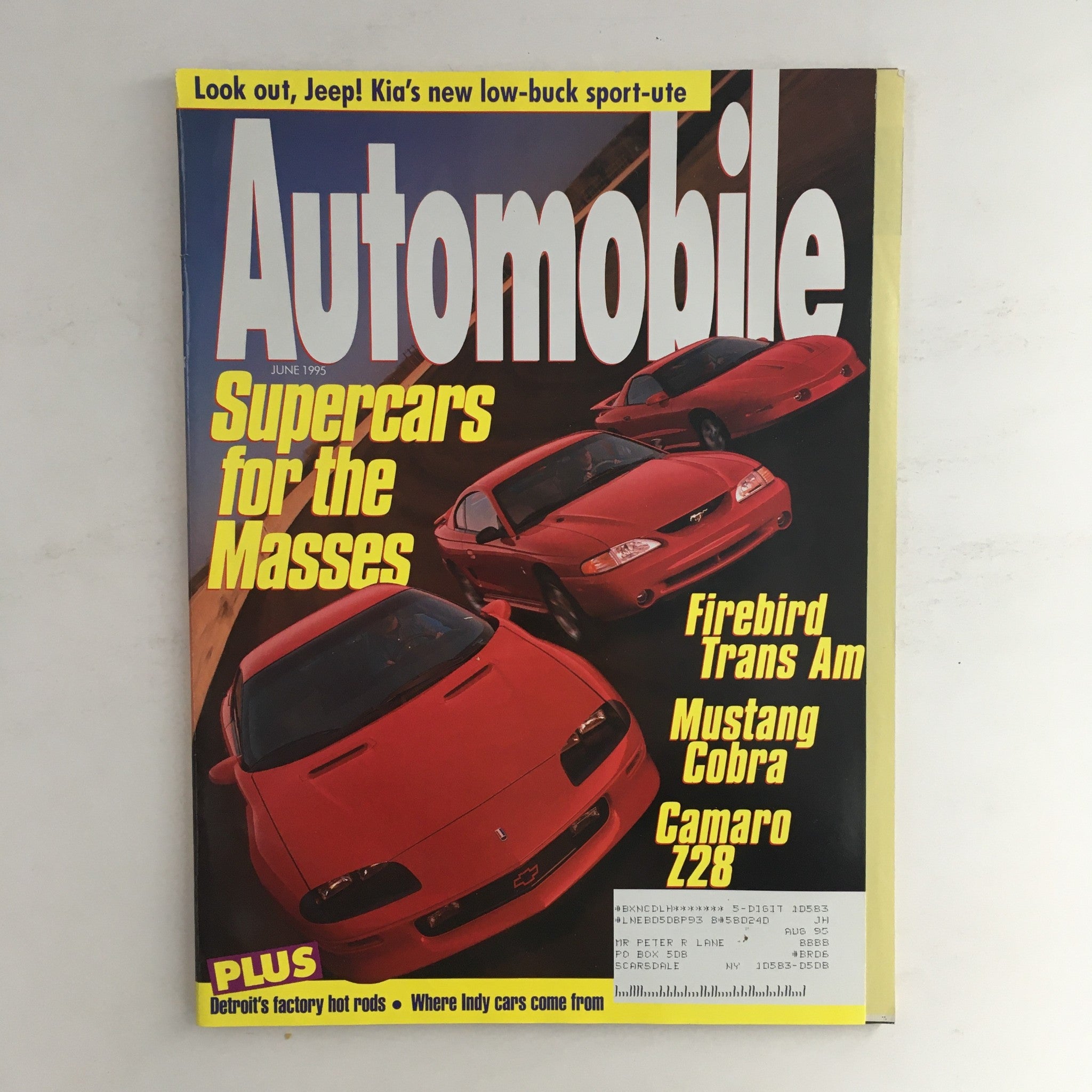 Automobile Magazine June 1995 Firebird Trans Am & Mustang Cobra & Camaro Z28, VG