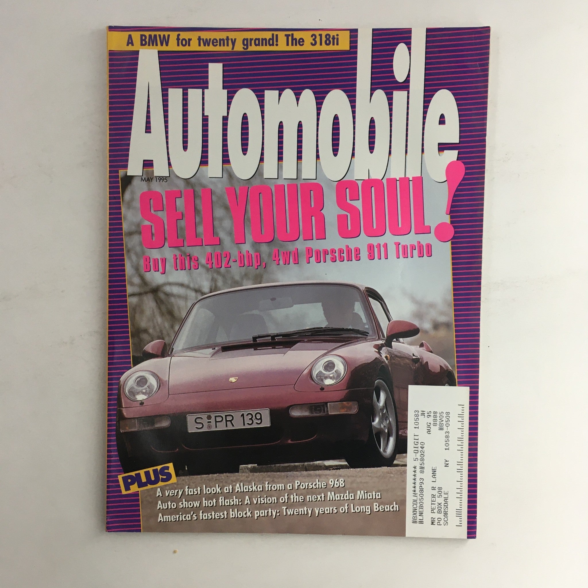 Automobile Magazine May 1995 402-bhp 4WD Porsche 911 Turbo & BMW 318Ti, VG