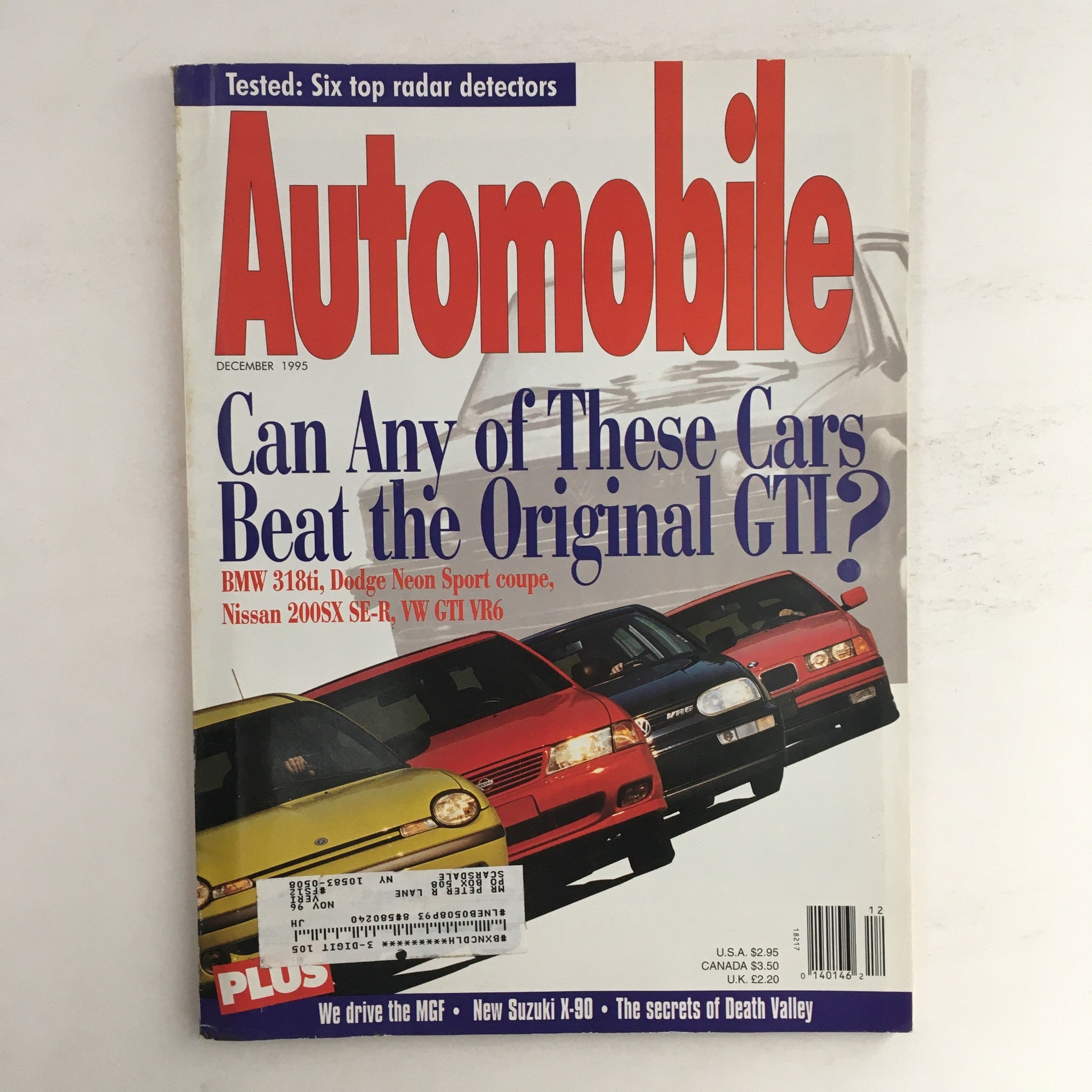 Automobile Magazine December 1995 BMW 318ti & Dodge Neon Sport Coupe, VG