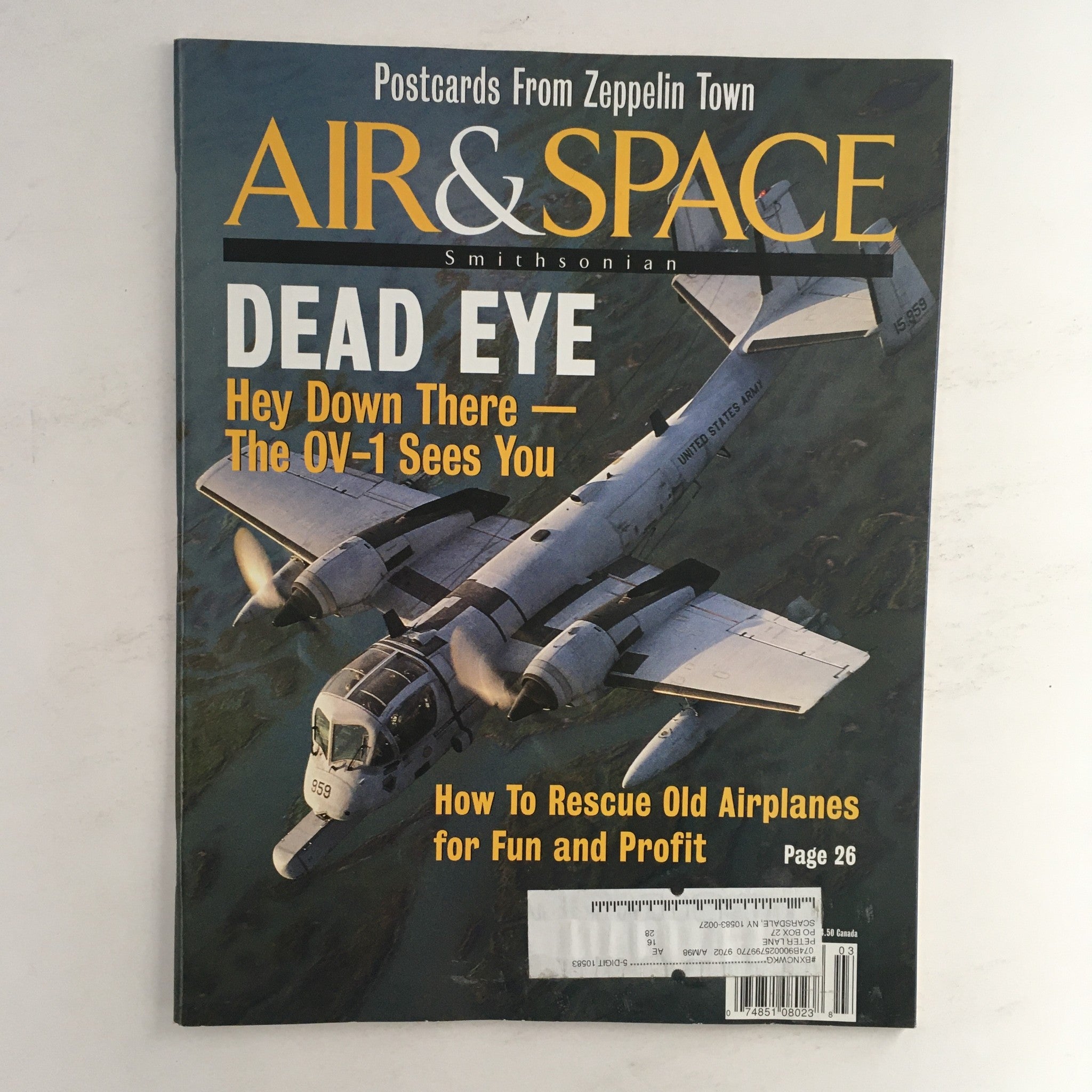 Air & Space Smithsonian Magazine 1996 Postcards From Zeppelin Town, VG