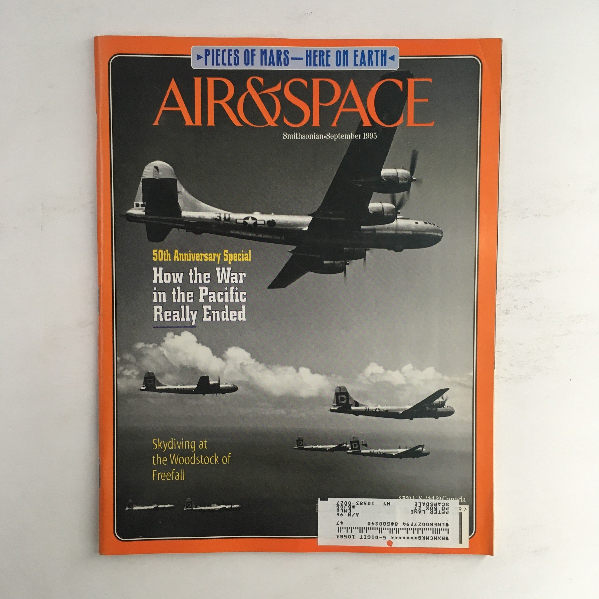 Air & Space Smithsonian Magazine September 1995 Skydiving Woodstock Freefall, VG