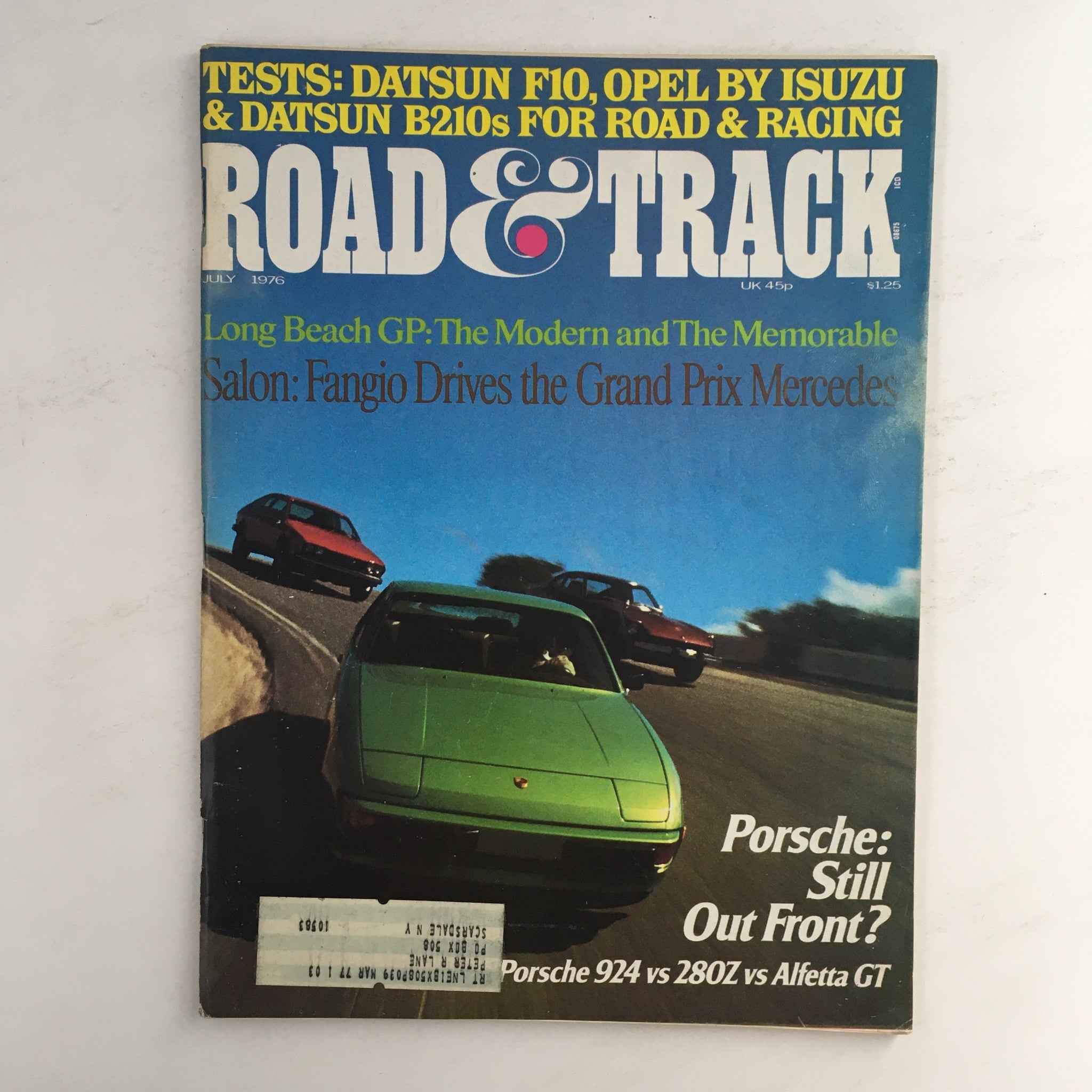 Road & Track Magazine July 1976 Porsche 924 vs 280Z vs Alfetta GT & Datsun F10