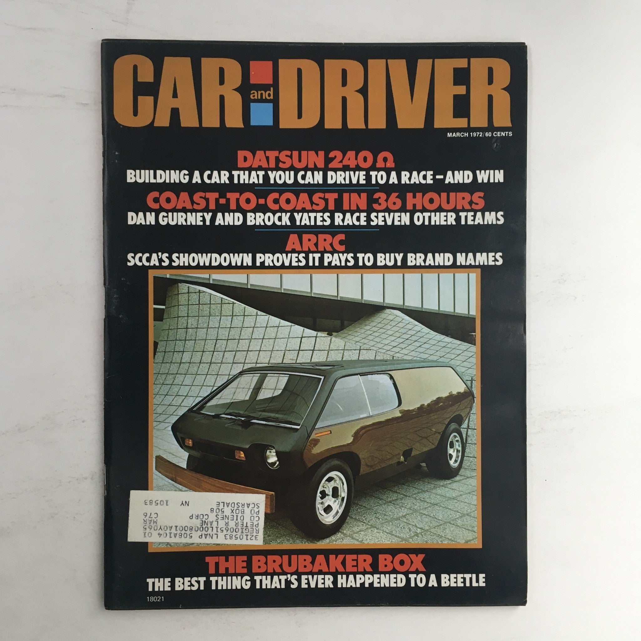 Car and Driver Magazine March 1972 Datsun 240 Omega & The Brubaker Box Beetle