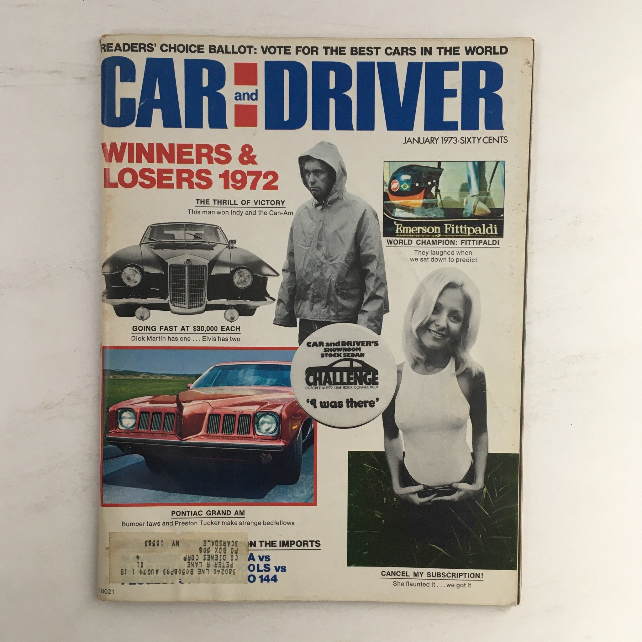 Car and Driver Magazine January 1973 The Thrill of Victory & Pontiac Grand AM