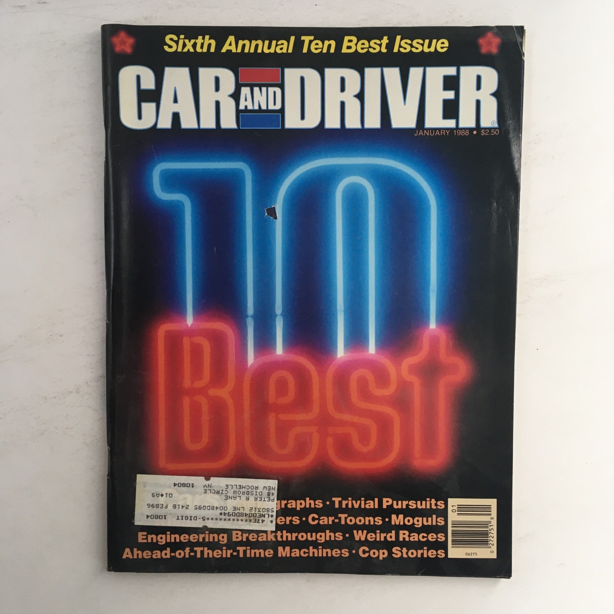 Car and Driver Magazine January 1988 Sixth Annual of the Ten Best Issue