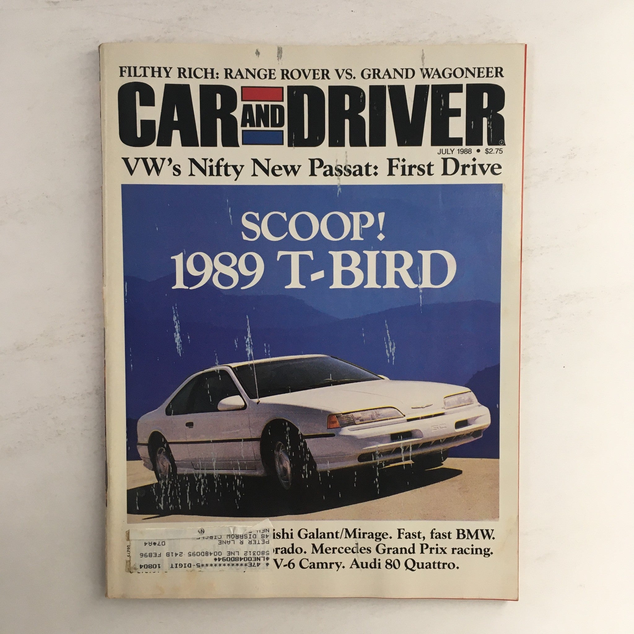 Car and Driver Magazine July 1988 Range Rover vs Grand Wagoner & 1989 T-Bird