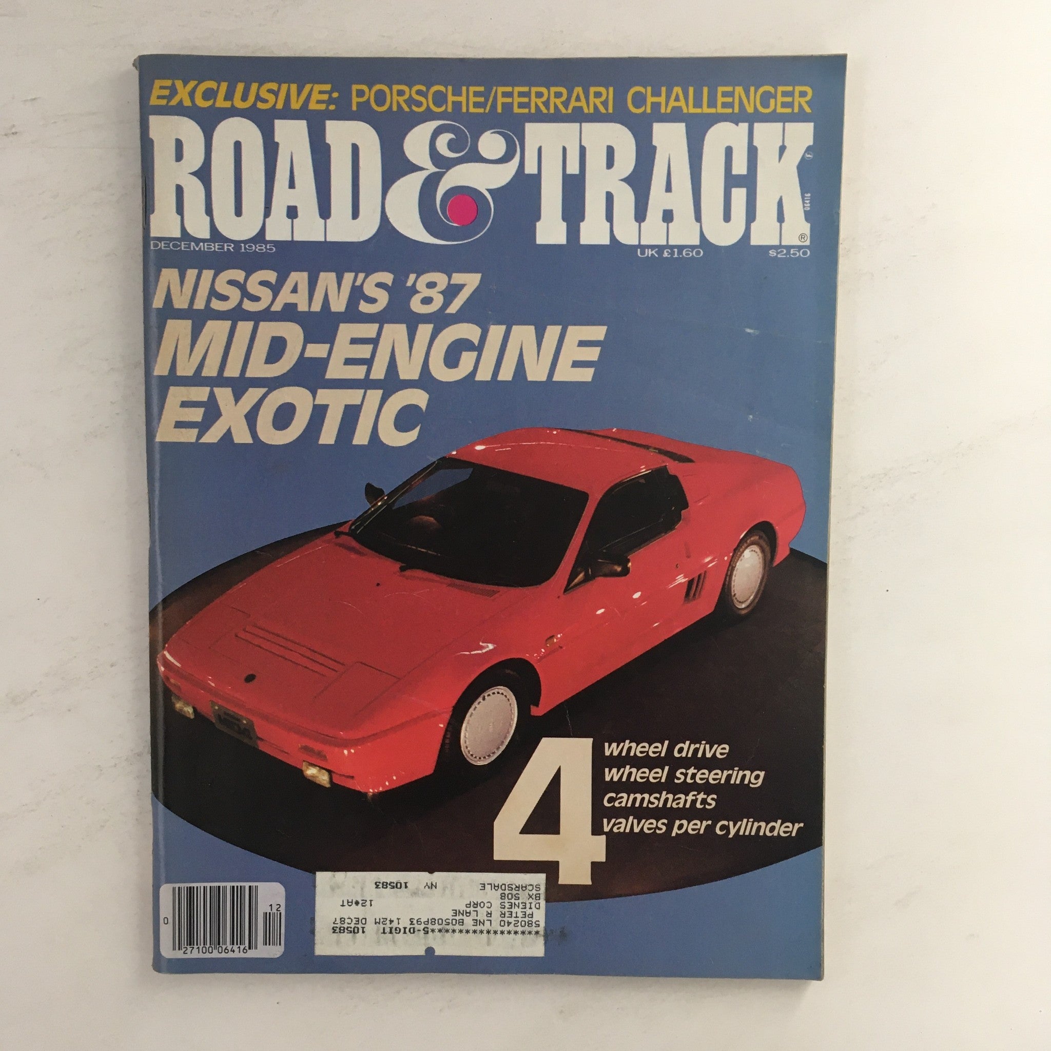 Road & Track Magazine December 1985 Nissan Mid-Engine Exotic & Porsche/Ferrari