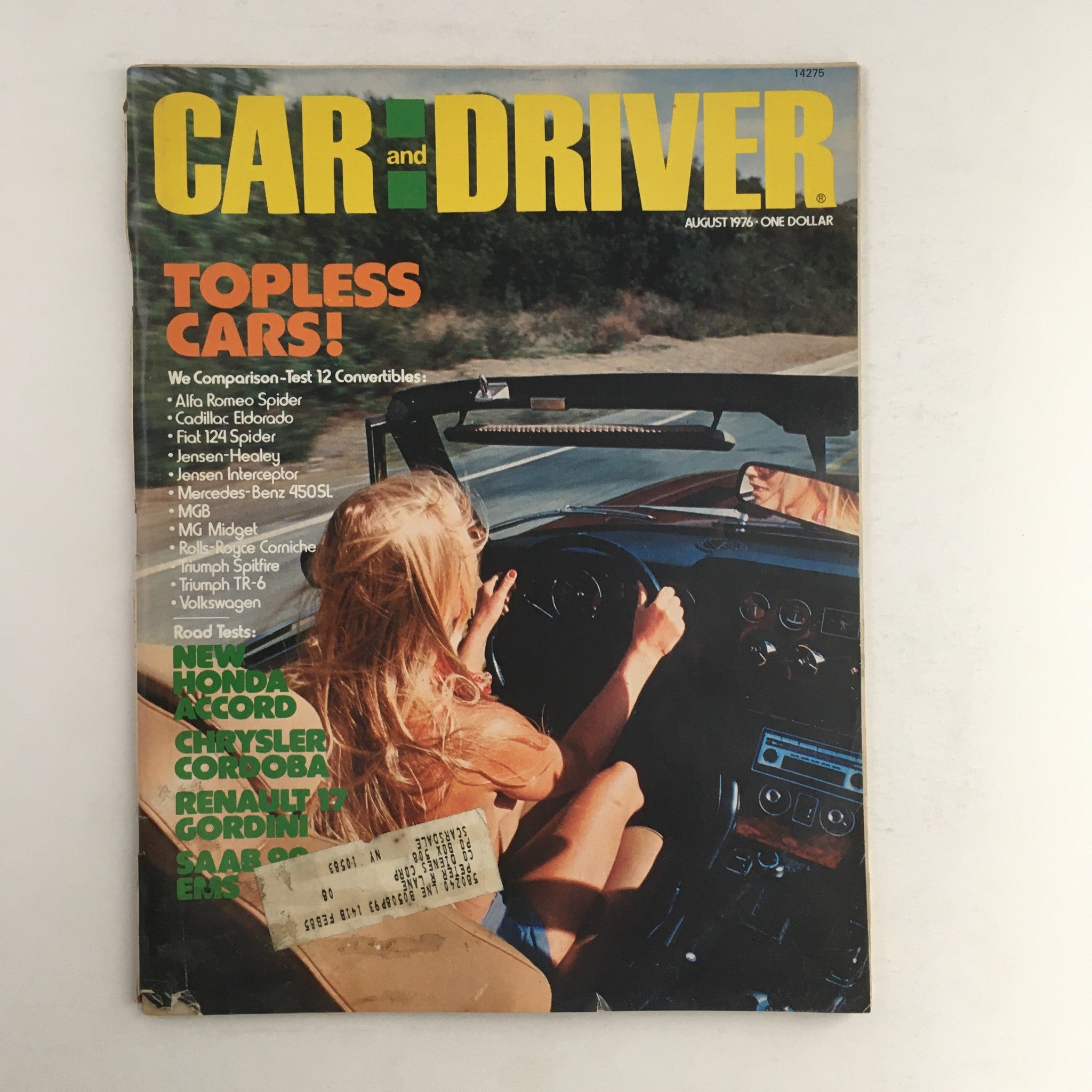 Car and Driver Magazine August 1976 Alfa Romeo Spider & Cadillac Eldorado