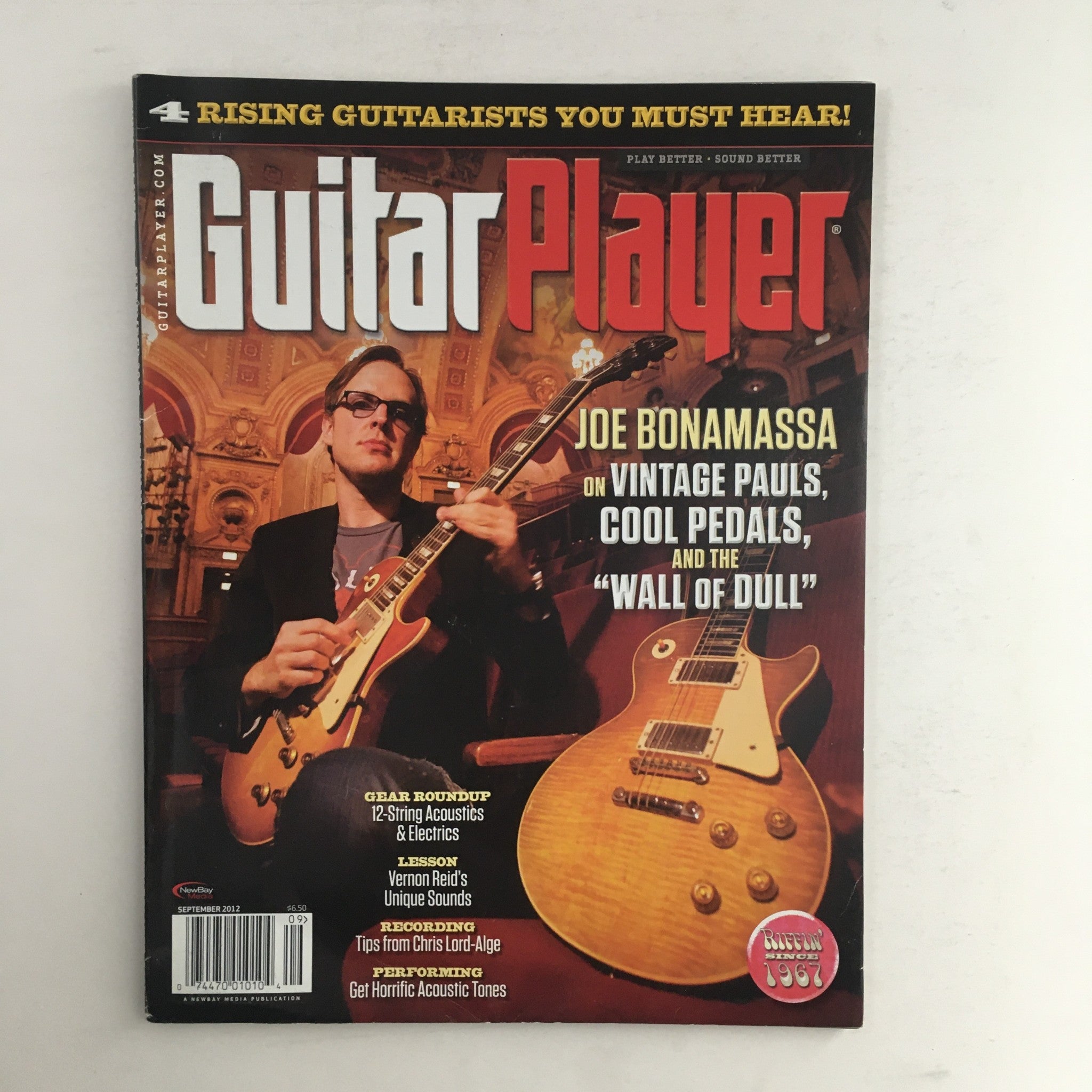 Guitar Player Magazine September 2012 Joe Bonamassa on Vintage Pauls No Label VG