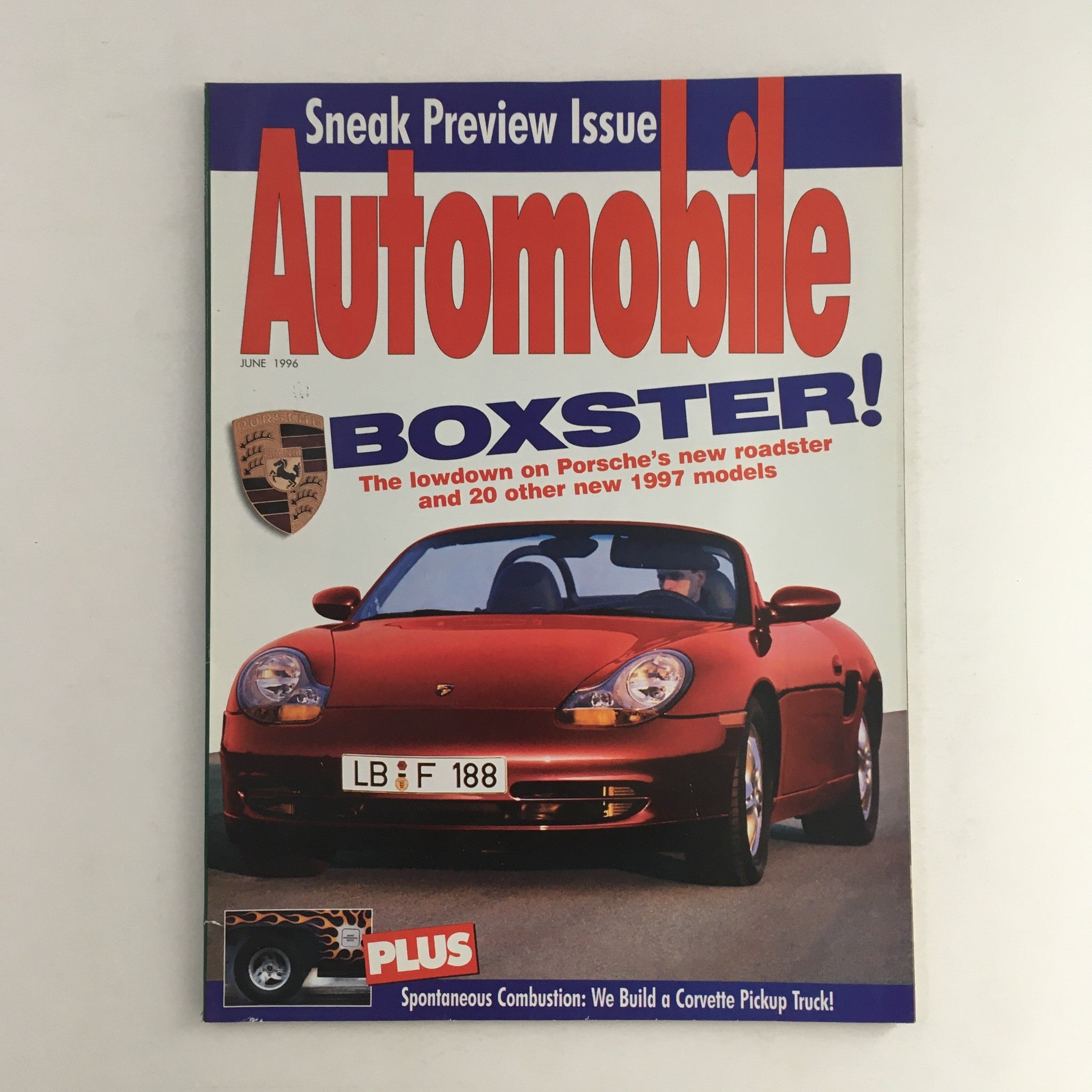 Automobile Magazine June 1996 Boxster Porsche Roadster & 1997 Models No Label VG