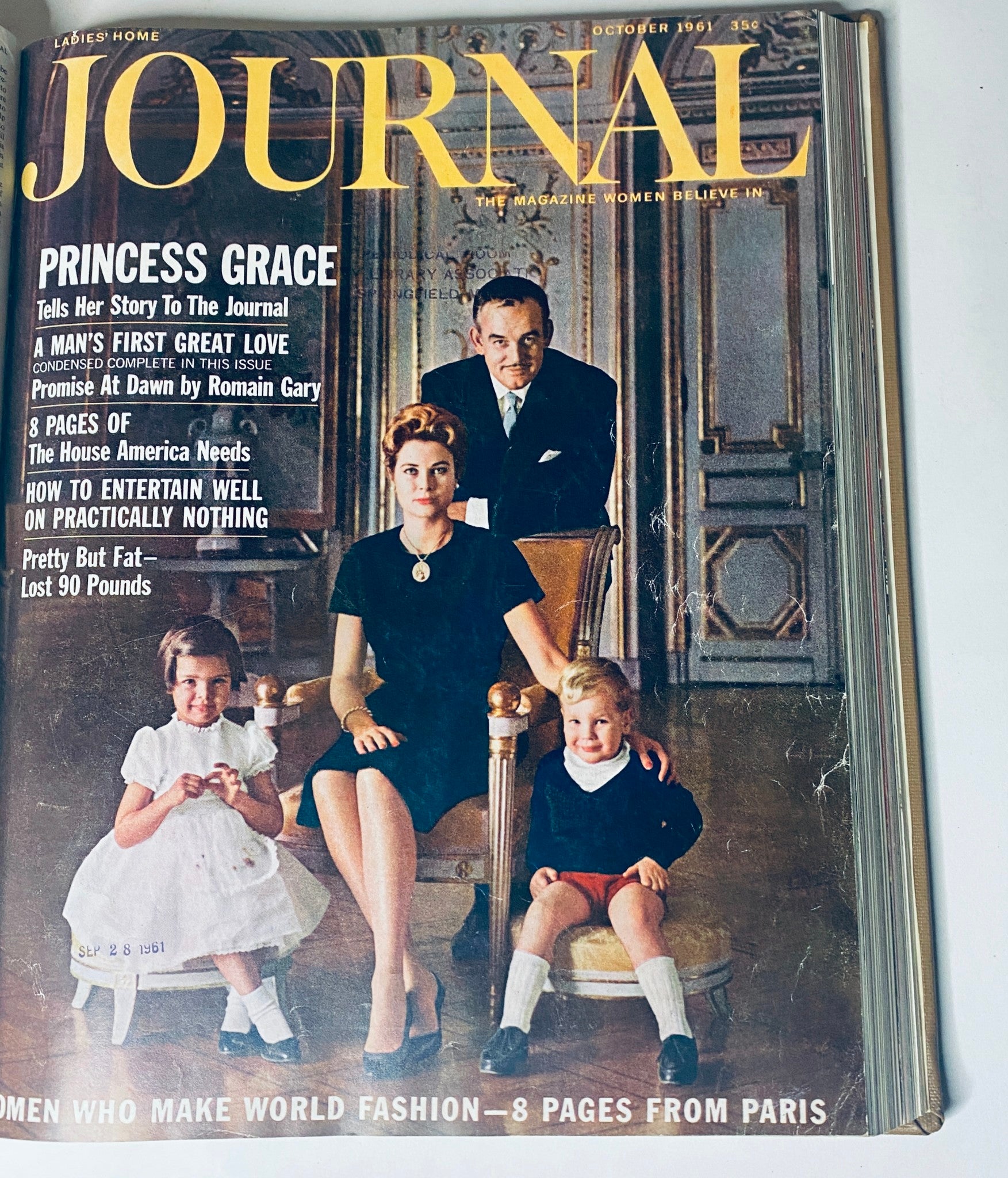 Ladies' Home Journal Bound Magazine, October 1961 issue featuring Princess Grace of Monaco with children, discussing family and entertainment.
