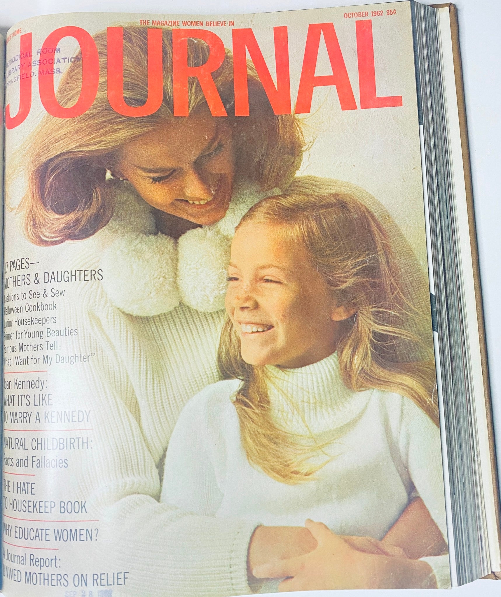 Cover of Ladies' Home Journal Bound Magazine October 1962 showing a mother and daughter, emphasizing themes of family and lifestyle in the 1960s.