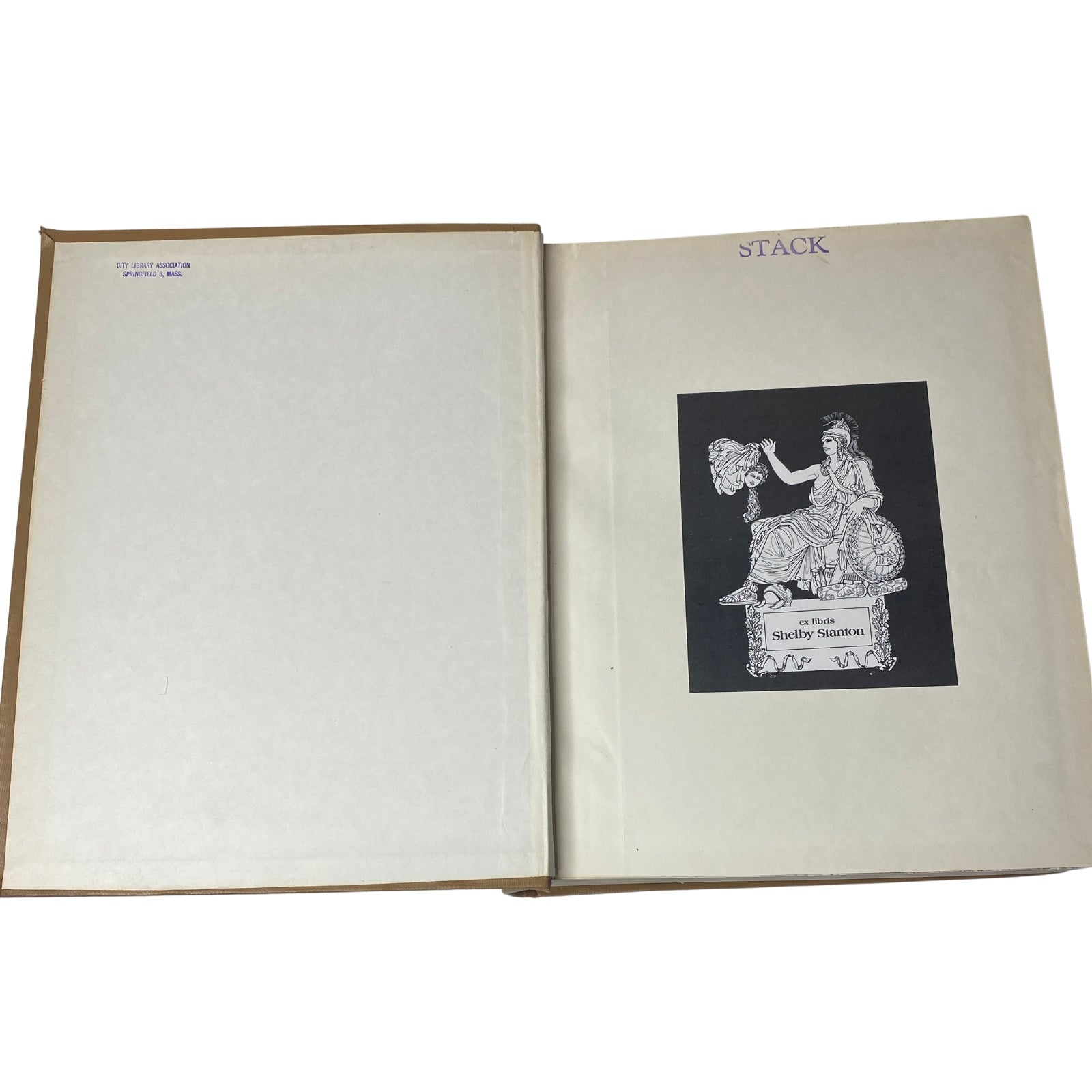 Inside cover of Ladies' Home Journal Library Bound Magazine 1964 Full Year January - December, featuring an artistic illustration and a protective blank page.