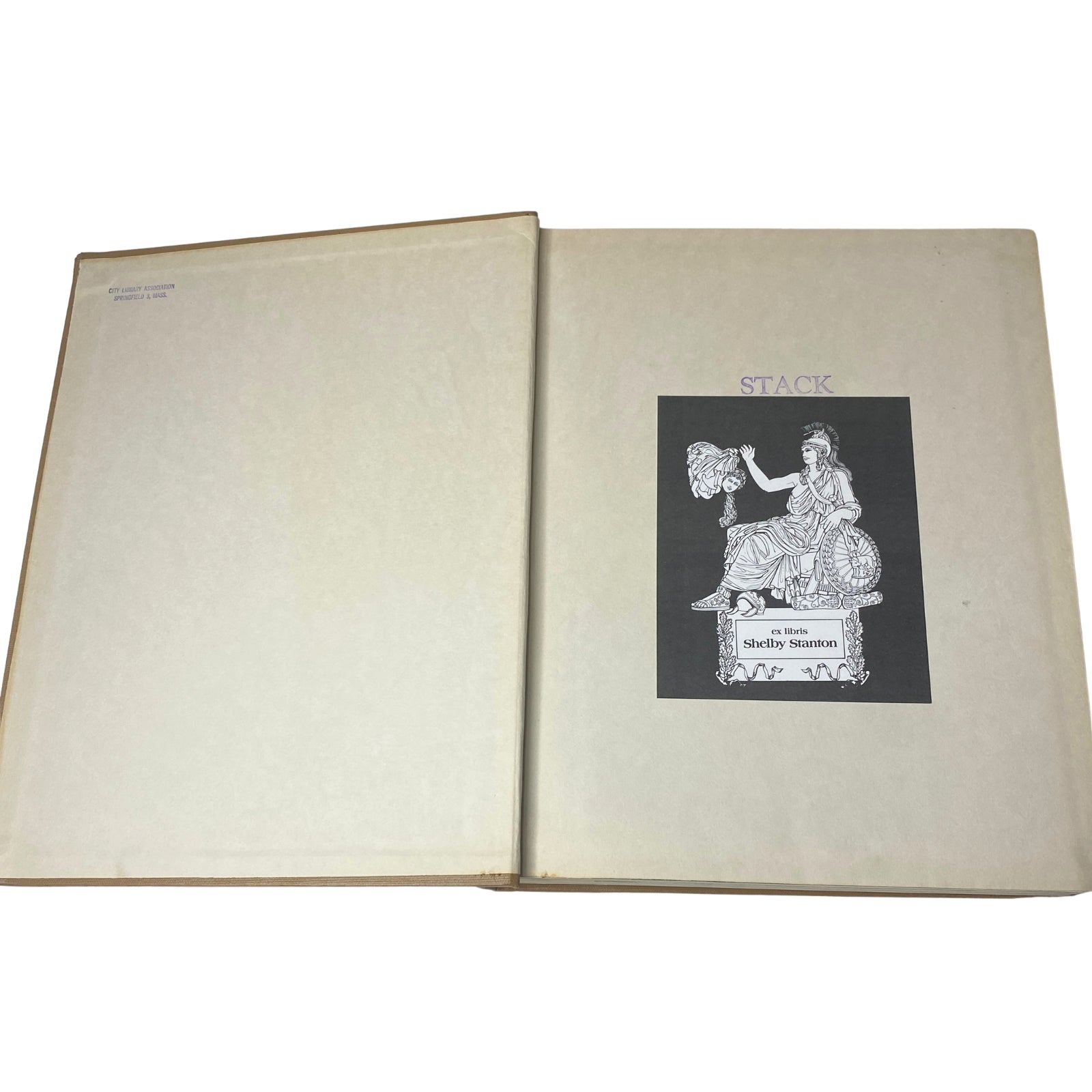 Interior view of the Ladies' Home Journal library bound magazine for 1961, showing the first page with a decorative label, adding character to the vintage collection.