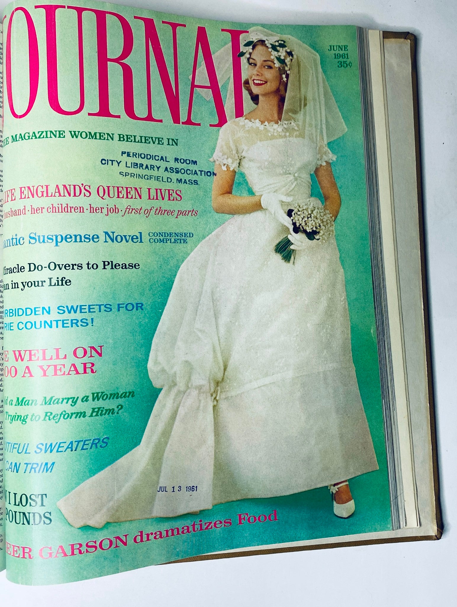 Cover of Ladies' Home Journal magazine from June 1961 featuring a bride in a white wedding dress, highlighting articles and features related to women’s interests and lifestyle.
