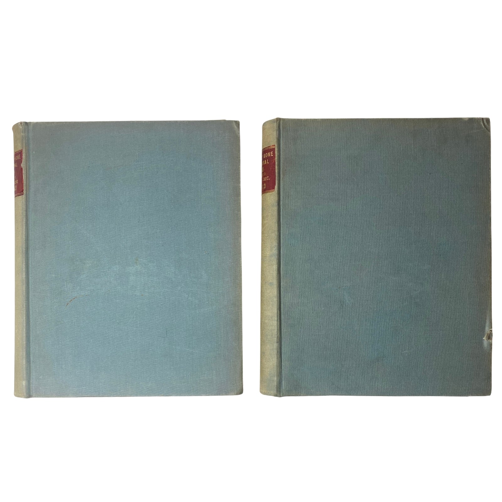Ladies' Home Journal Library Bound Magazine 1942, featuring the front covers of two bound volumes with a textured blue finish.