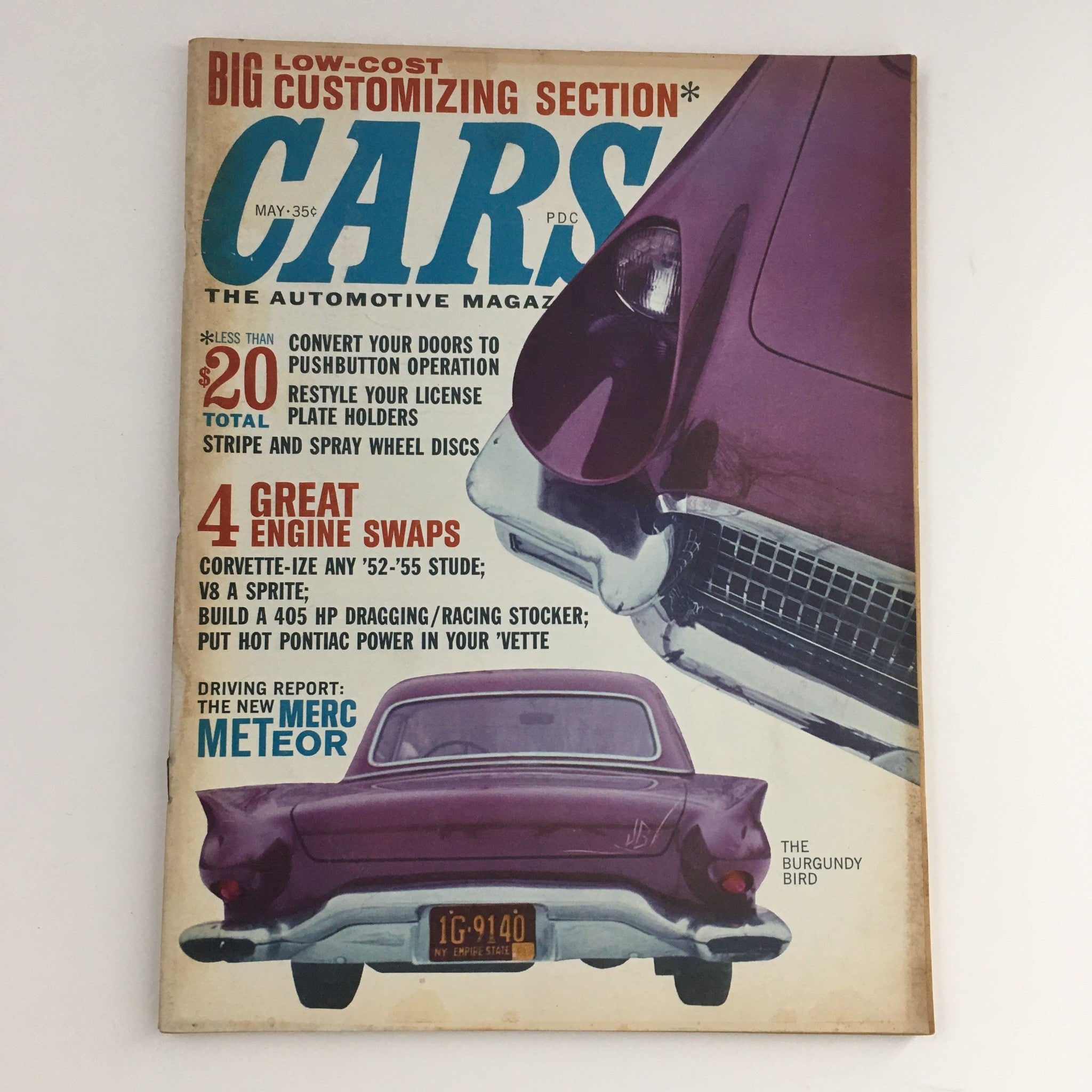 Cars Automotive Magazine May 1962 The Burgundy Bird Corvette, No Label