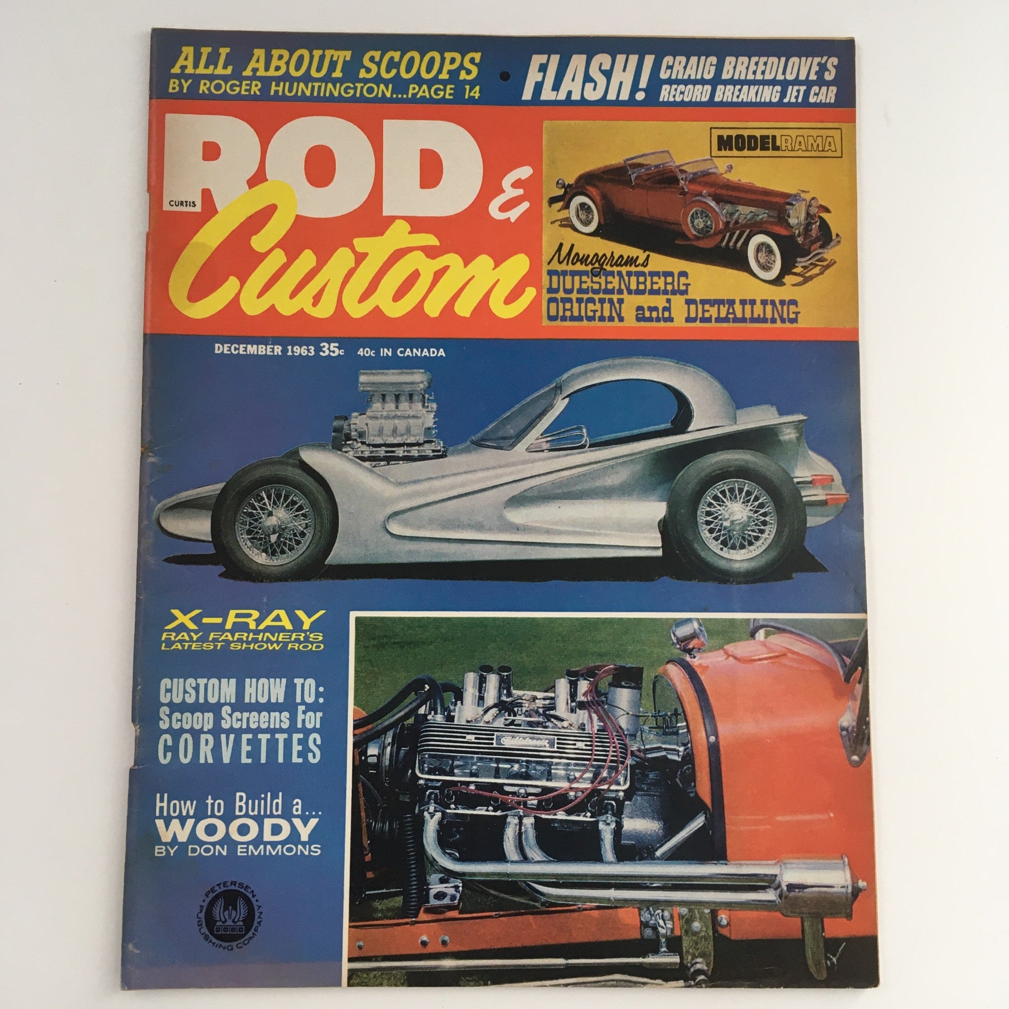 Rod & Custom Magazine December 1963 Duesenberg Origin & Detailing, No Label