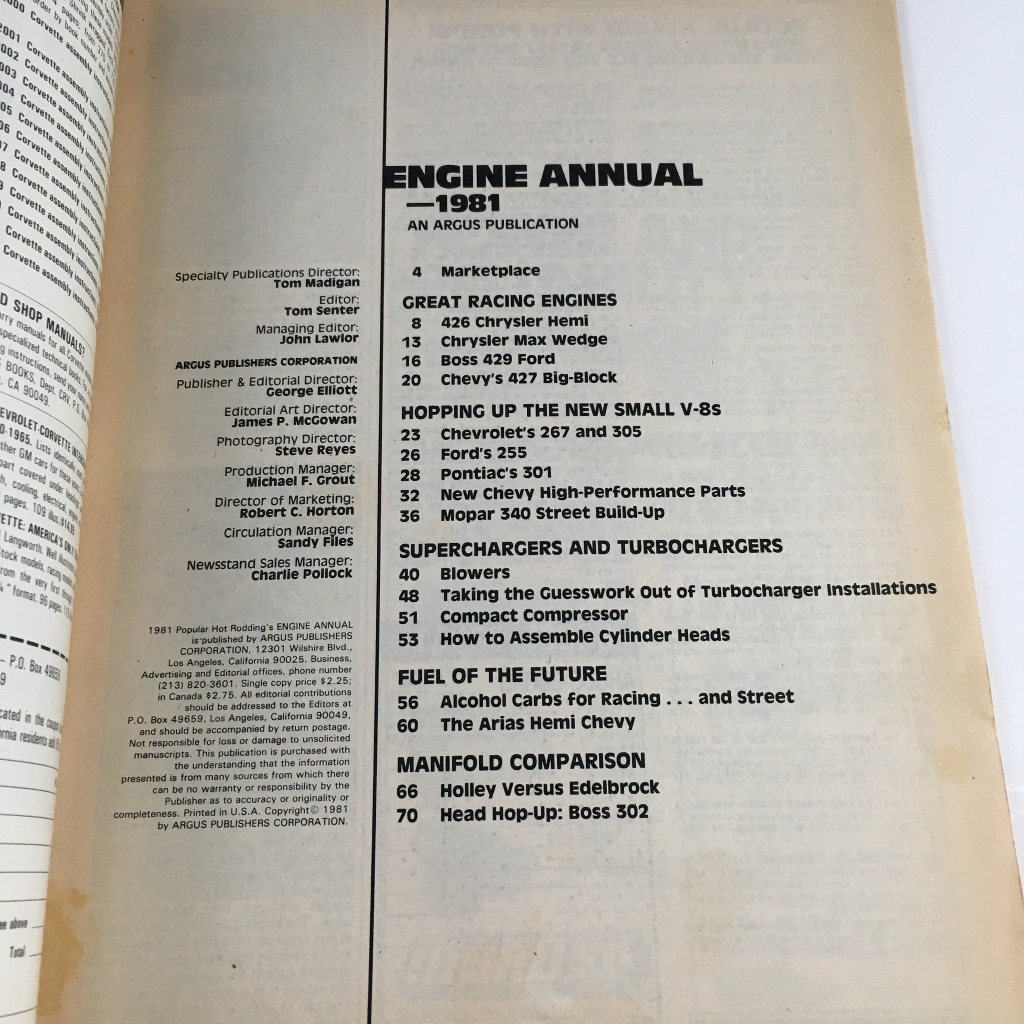 Engine Annual Magazine 1981 Build A Economy V-8 Mopar Engine Tricks, No Label