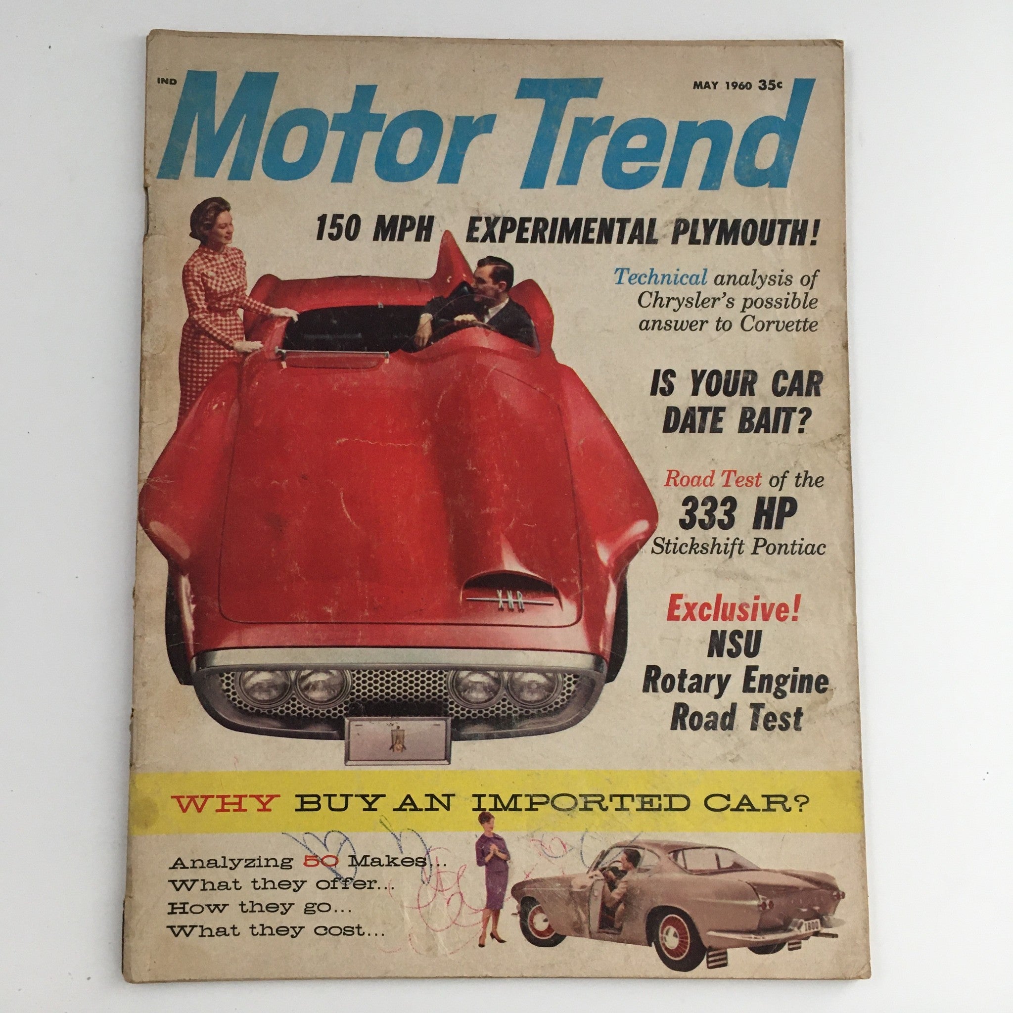 Motor Trend Magazine May 1960 Technical Analysis Chrysler to Corvette, No Label