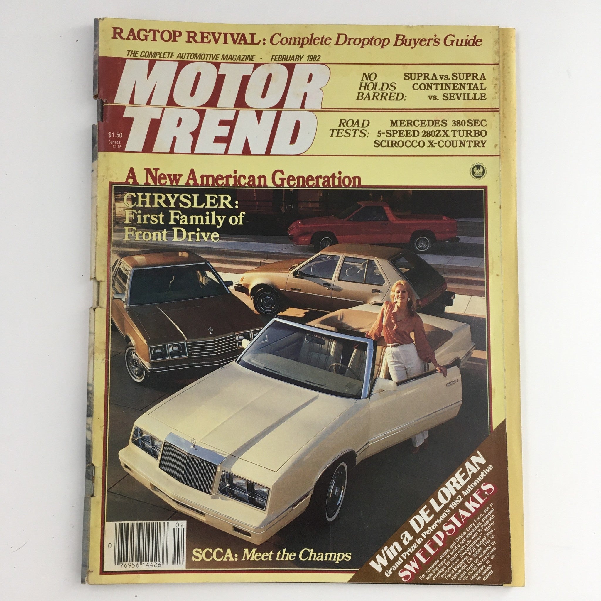 Motor Trend Magazine February 1982 Chrysler First Family of Front Drive No Label