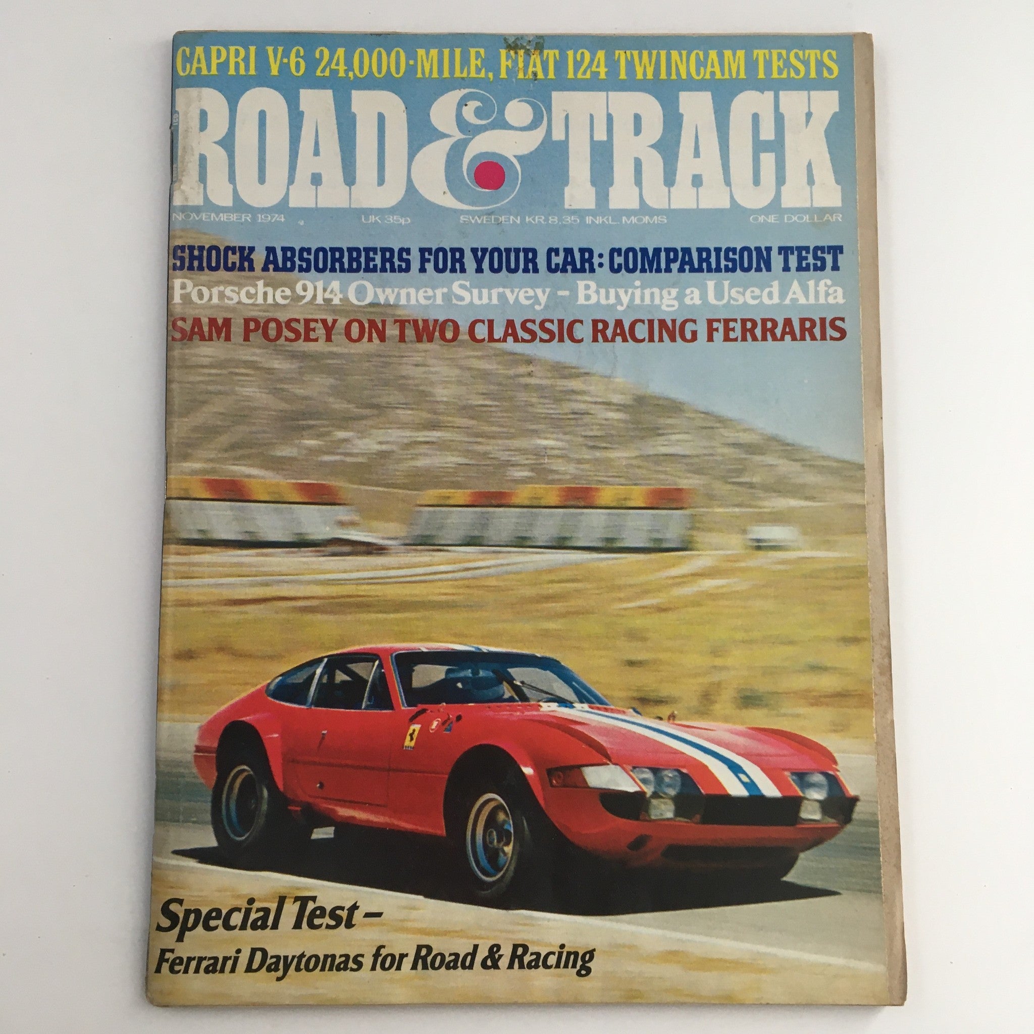 Road & Track Magazine November 1974 Ferrari Daytonas for Road & Racing, No Label