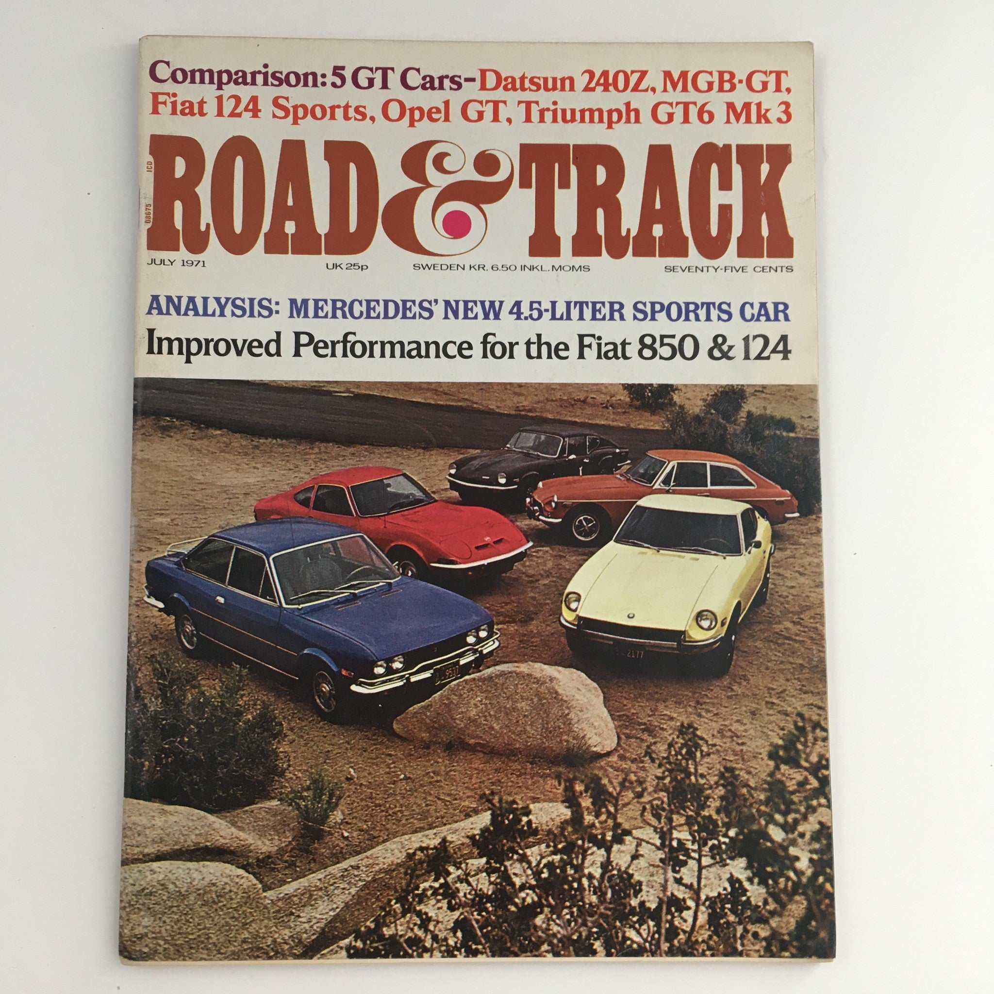 Road & Track Magazine July 1971 Improved Performance for Fiat 850 & 124 No Label