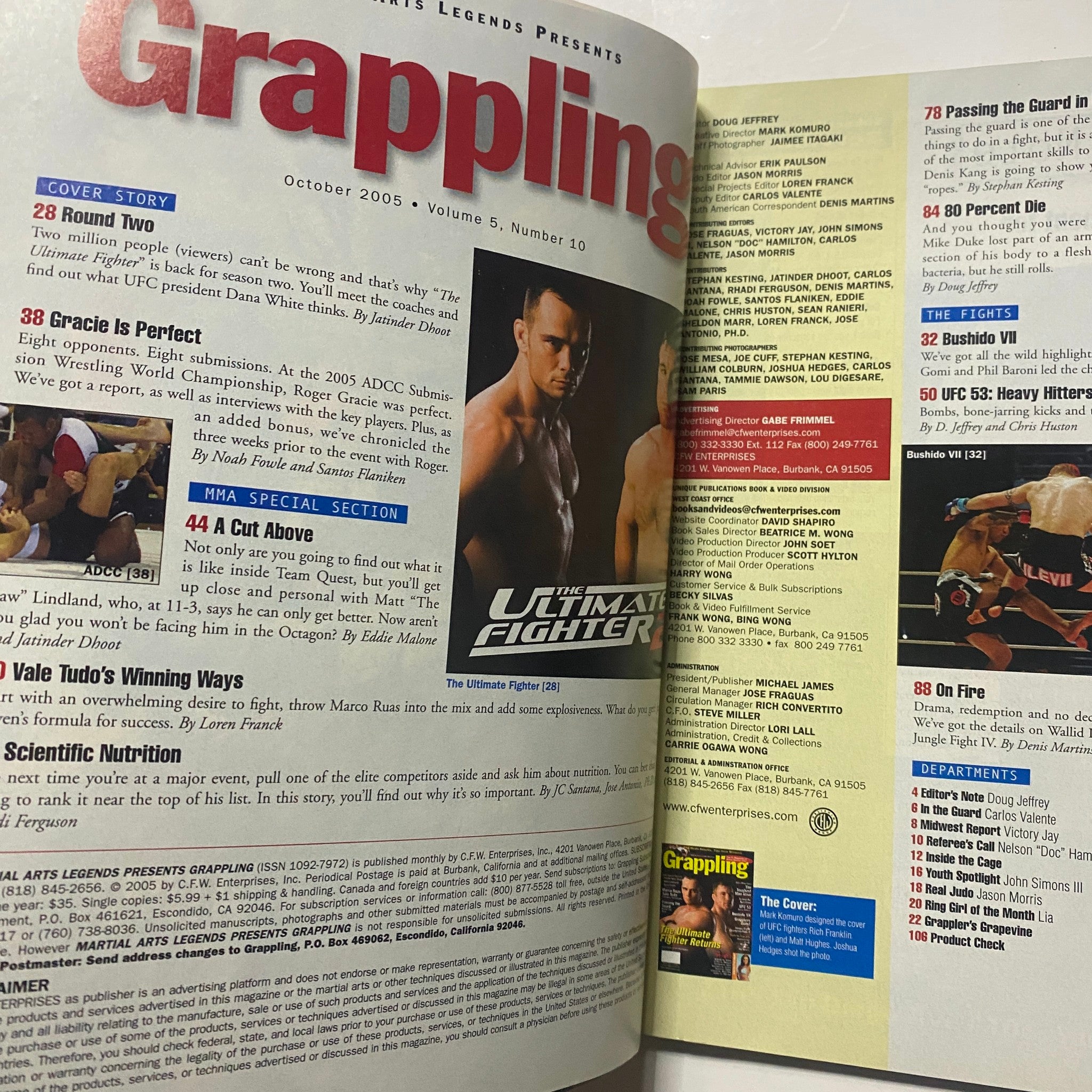 Martial Arts Legend Grappling Magazine October 2005 Rich Franklin & Matt Hughes