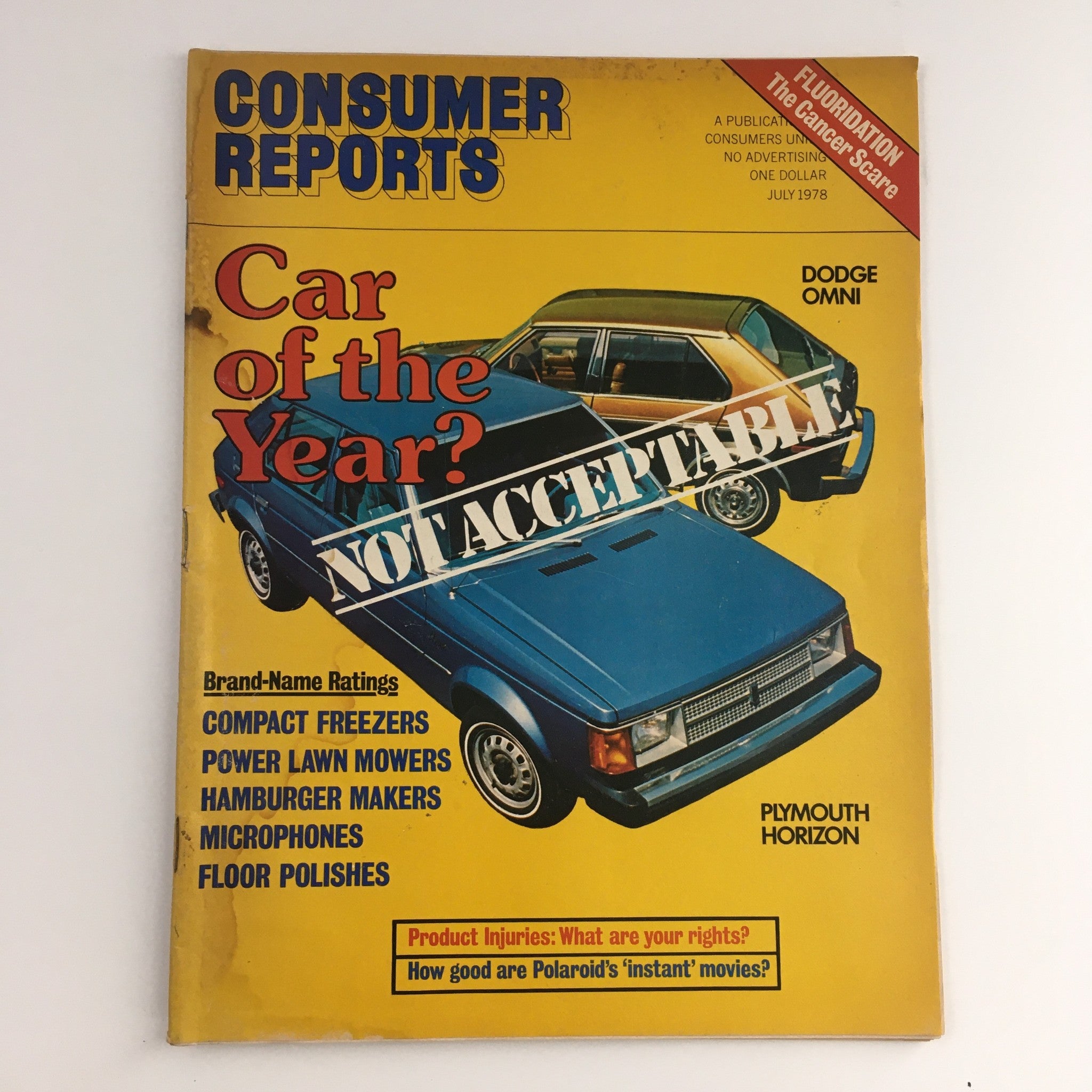 Consumer Reports Magazine July 1978 Dodge Omni, Plymouth Horizon Car of the Year