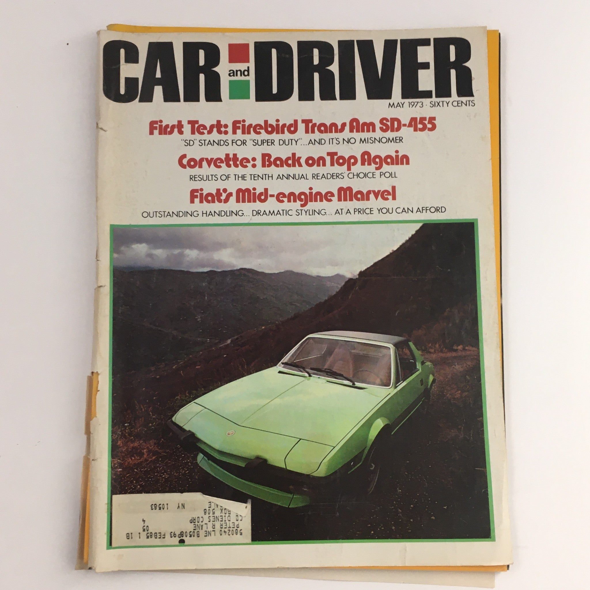 Car and Driver Magazine May 1973 First Test of Firebird Trans Am SD-455