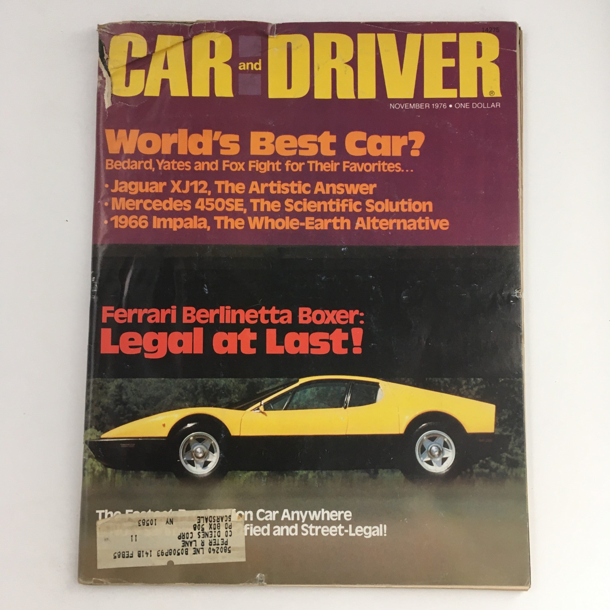 Car and Drive Magazine November 1976 Ferrari Berlinetta Boxer Legal at Last