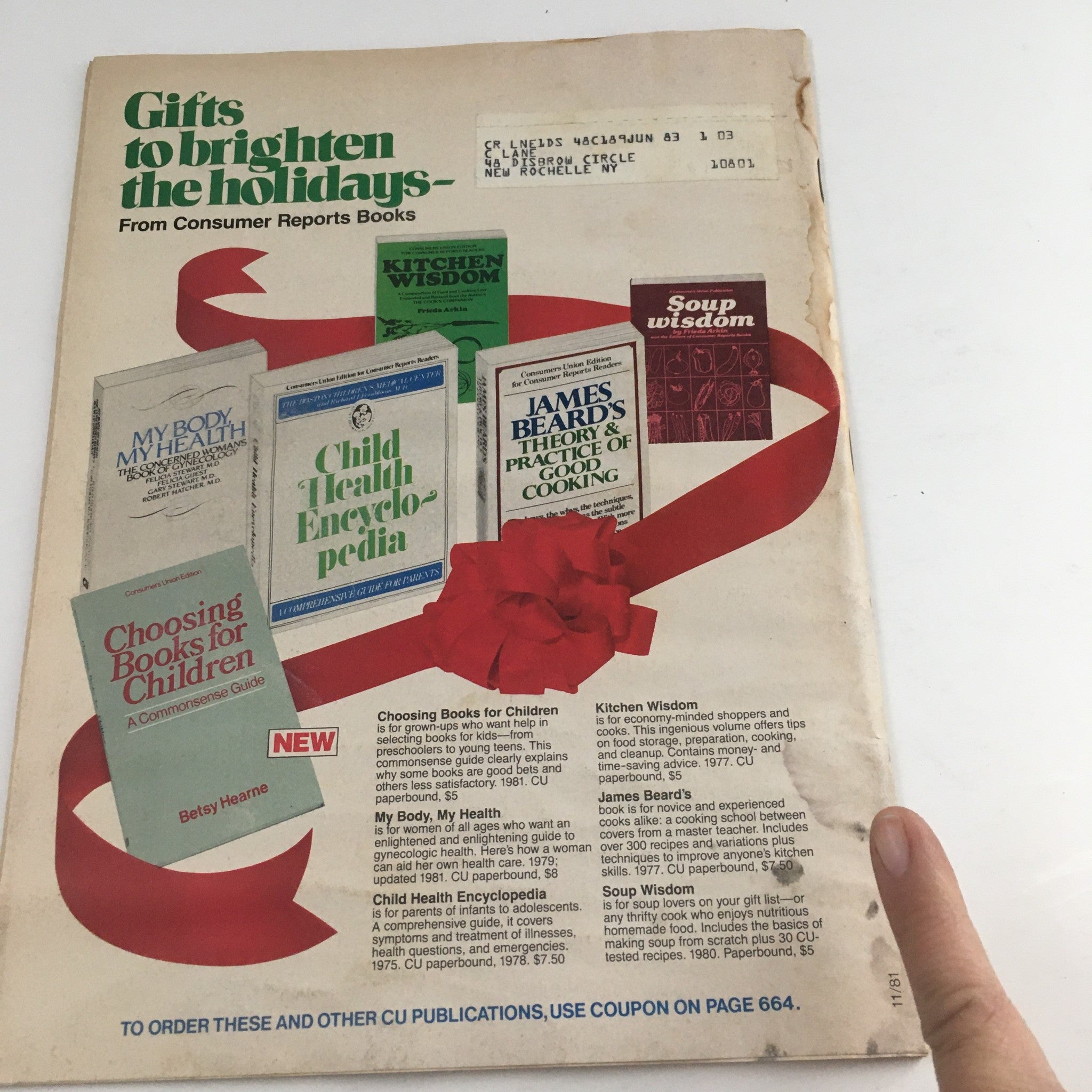 Consumer Reports Magazine November 1981 Board Games Kids Liked Best Reports